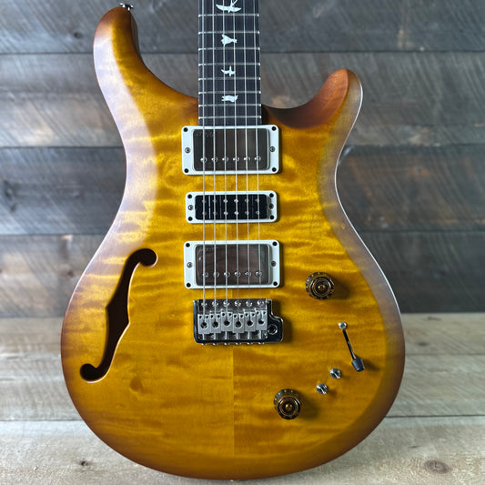 PRS S2 Wood Library Special Semi-Hollow Quilted Top Ebony Fretboard - Satin Honey Gold Burst S2088418