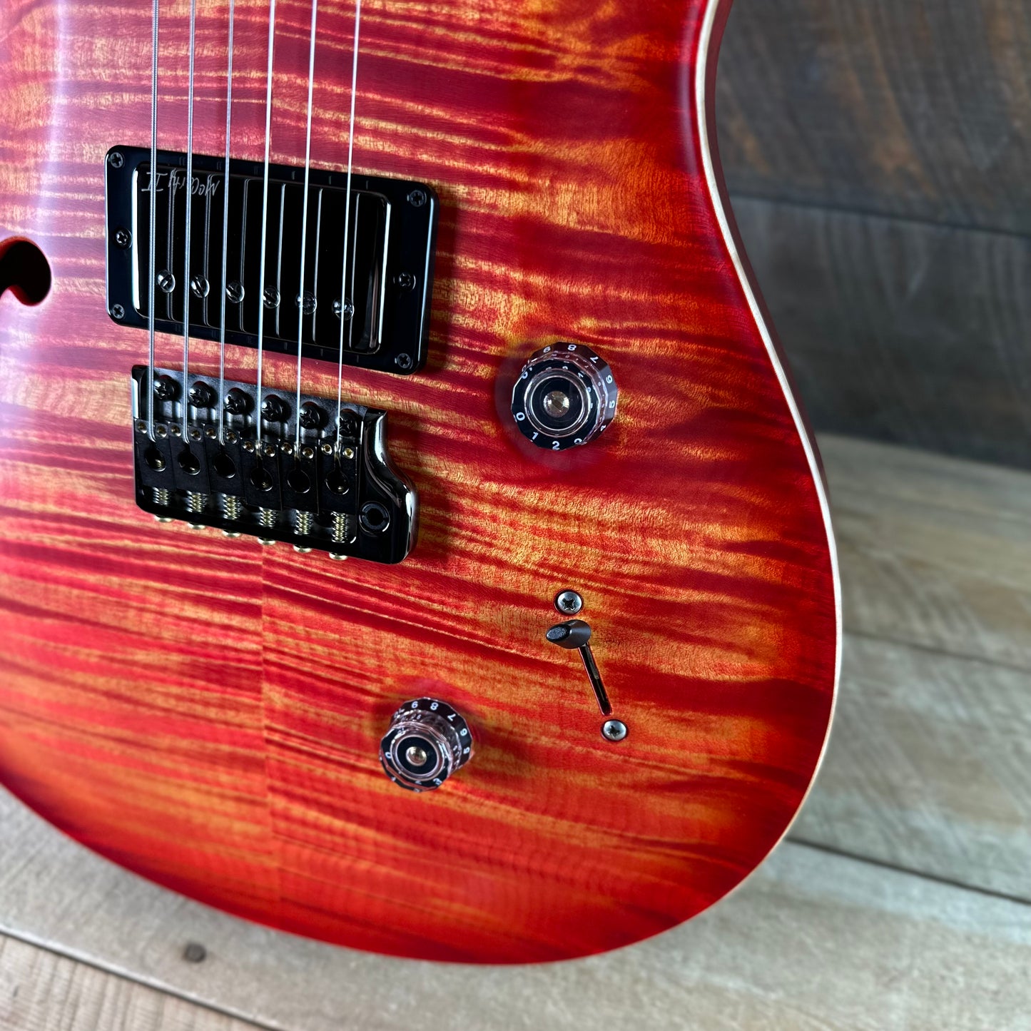 PRS Wood Library Custom 24 Fatback Semi-Hollow! - Blood Orange 425091