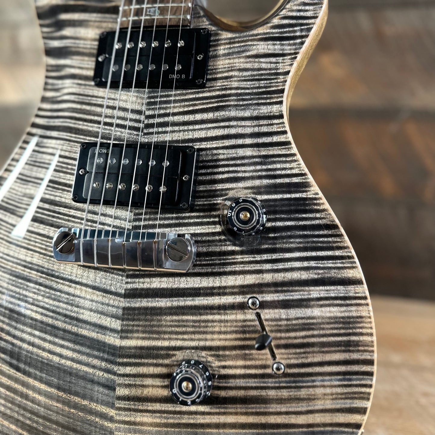 PRS Wood Library Custom 24 Stoptail Limited Edition - Charcoal (Natural Back) 430237
