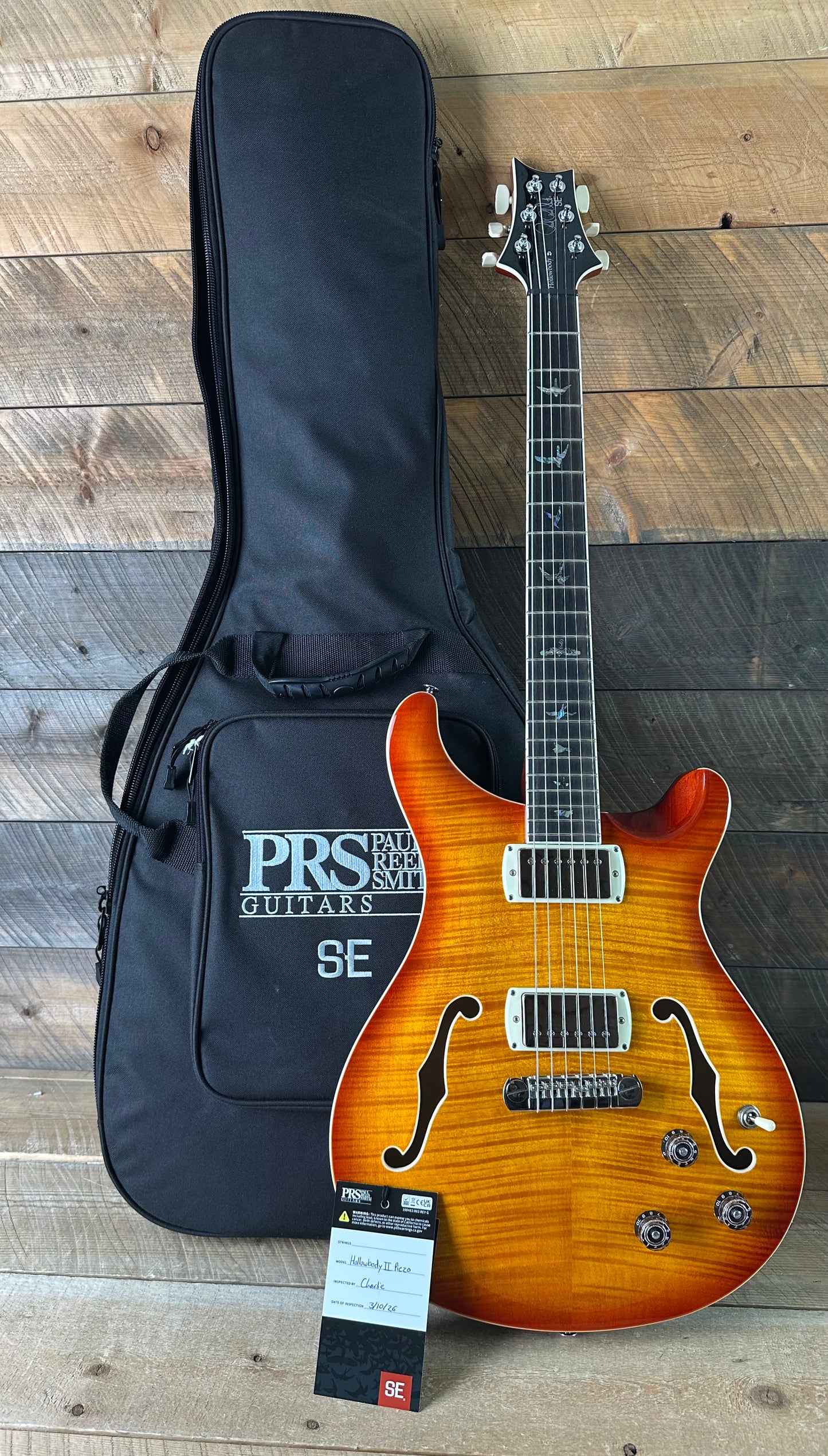 PRS SE Hollowbody II Piezo, 6 lbs - Vintage Sunburst CTIH077600