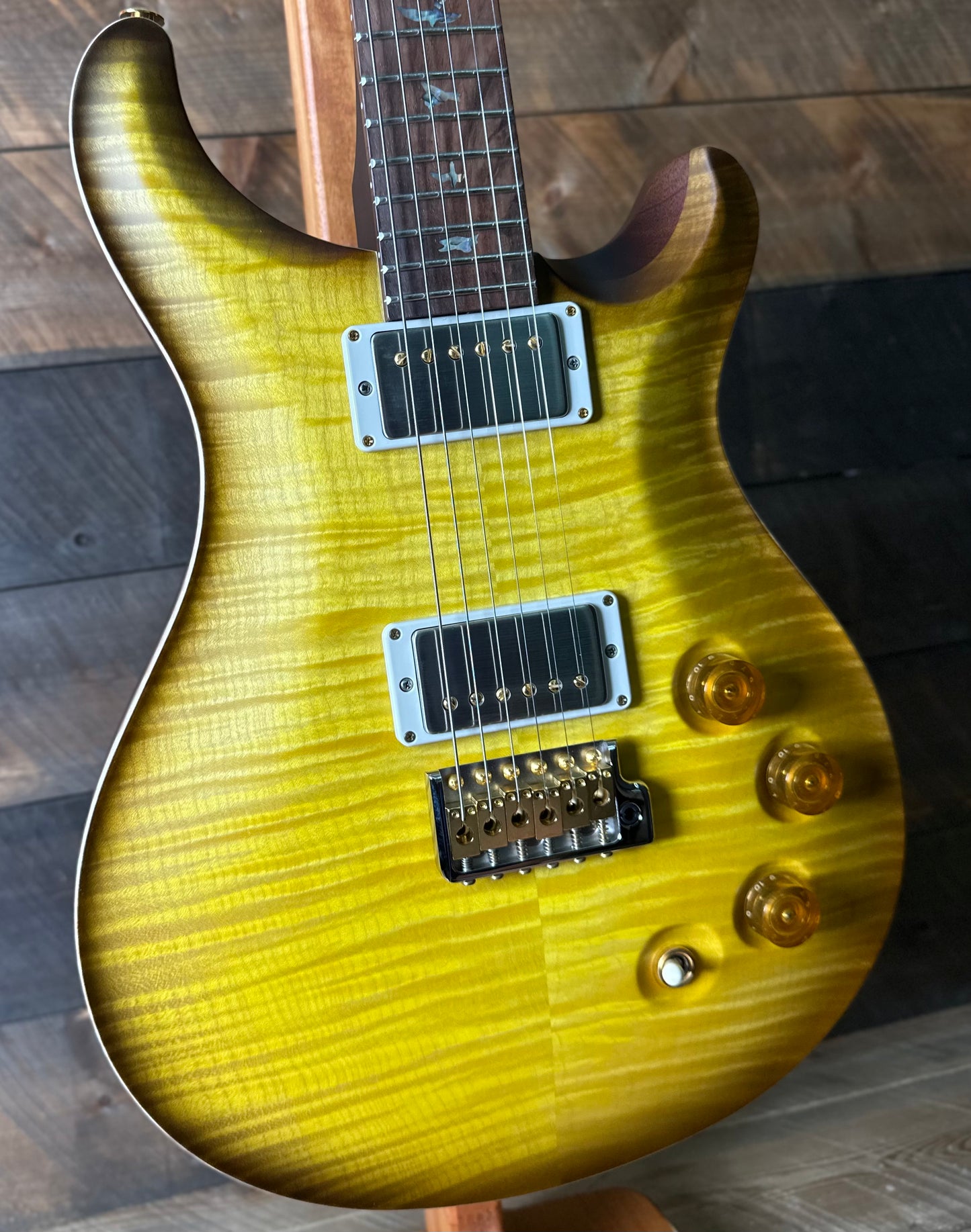 PRS DGT David Grissom Signature Wood Library Flame Maple 10 Top, Brazilian Rosewood FB - Livingston Lemondrop 410960
