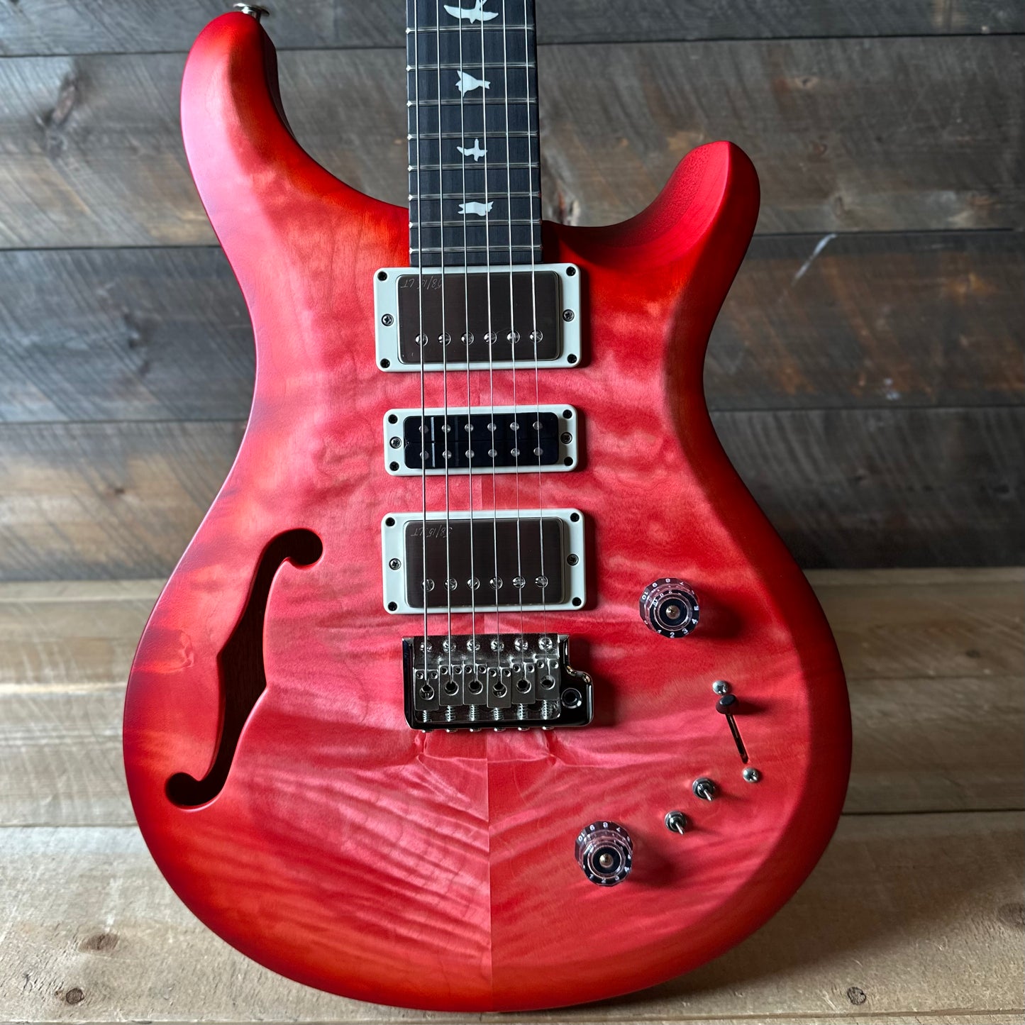 PRS S2 Wood Library Special Semi-Hollow  Quilted Top Satin Bonnie Pink Cherry Burst S2085515