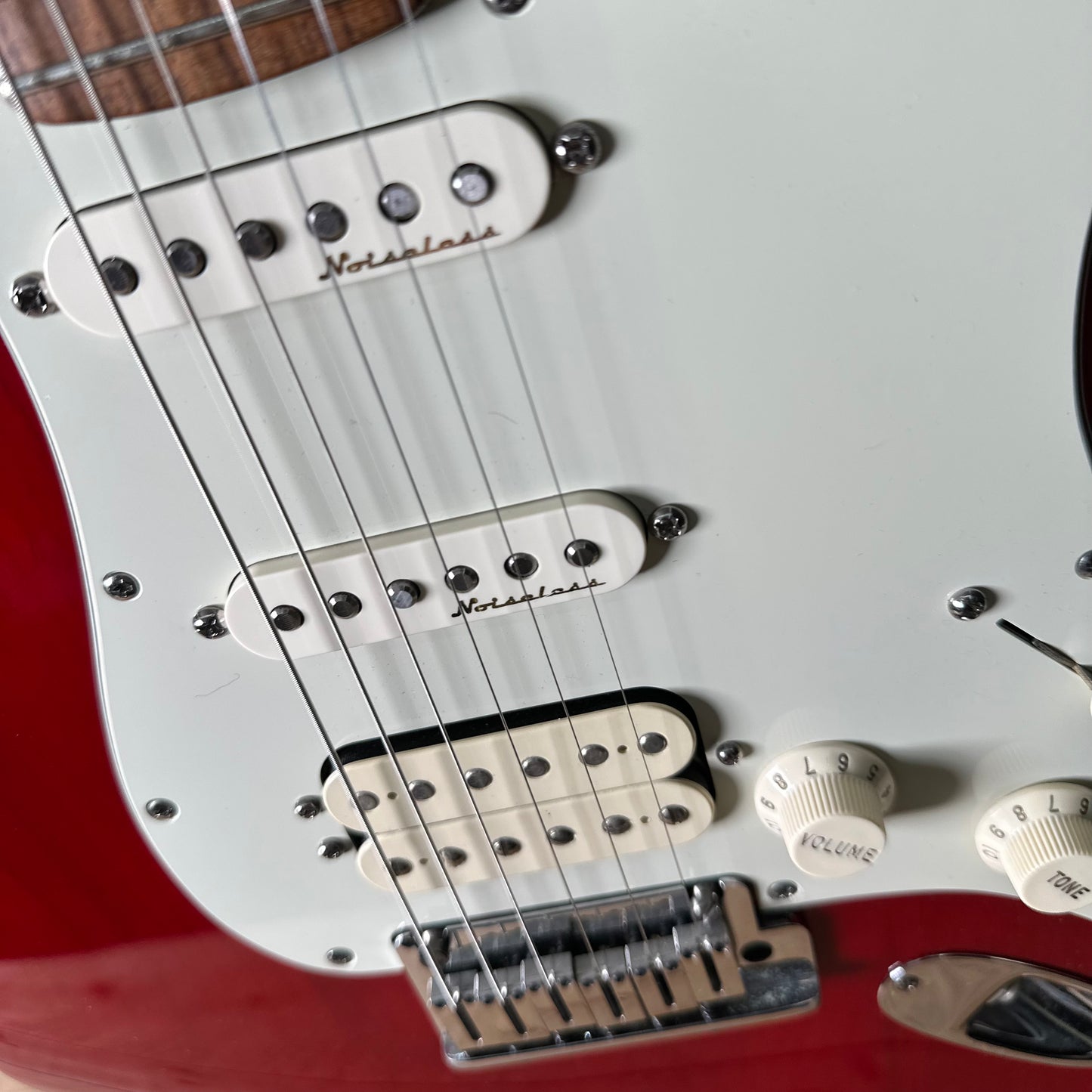 Used 2000 Fender American Deluxe Stratocaster - Transparent Red