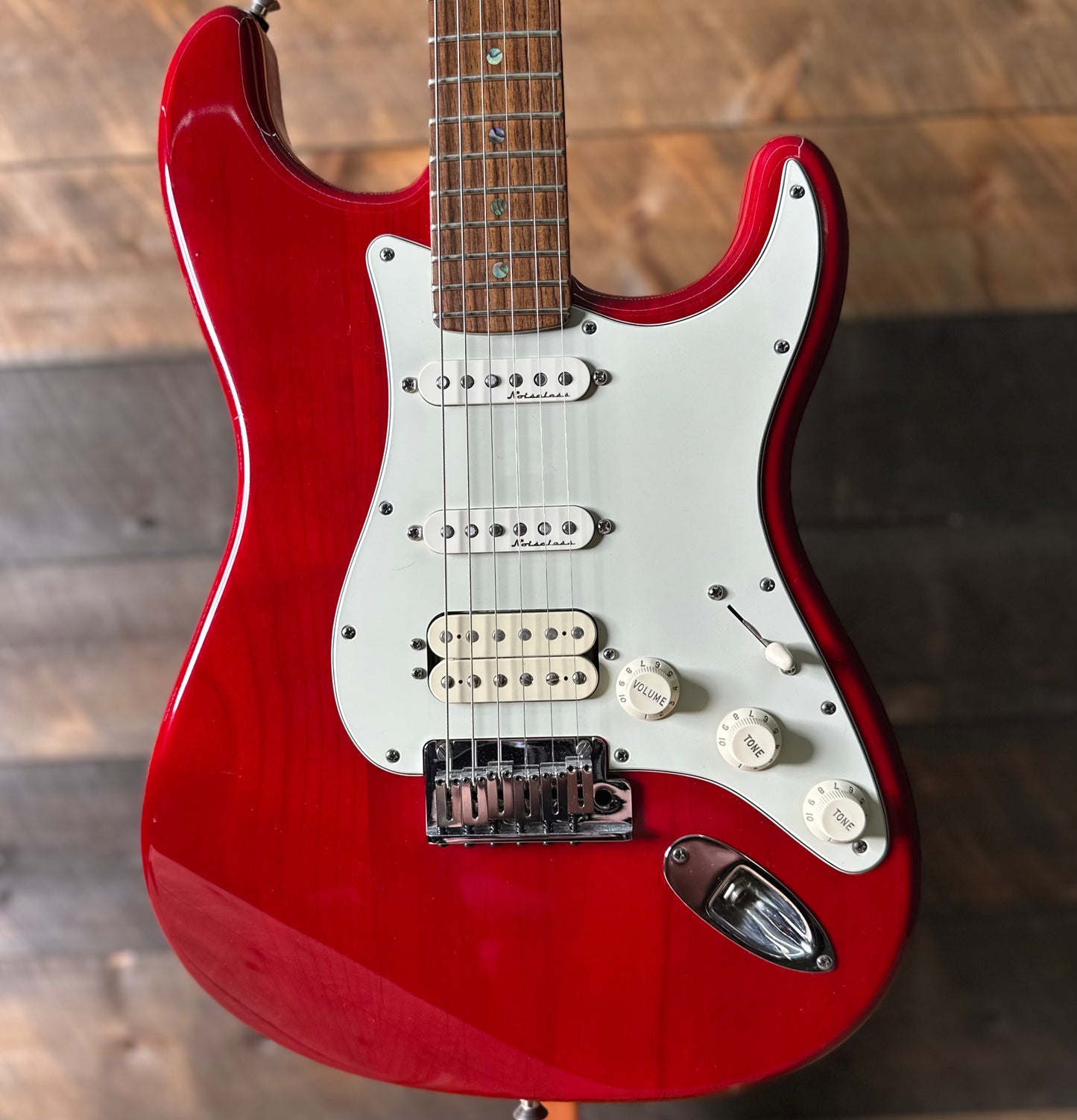 Used 2000 Fender American Deluxe Stratocaster - Transparent Red