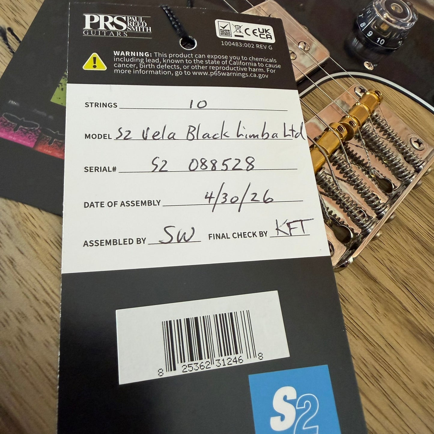 PRS S2 Vela Limited Edition Black Limba  5.55 LBS! - Satin Natural Smokeburst S2088528