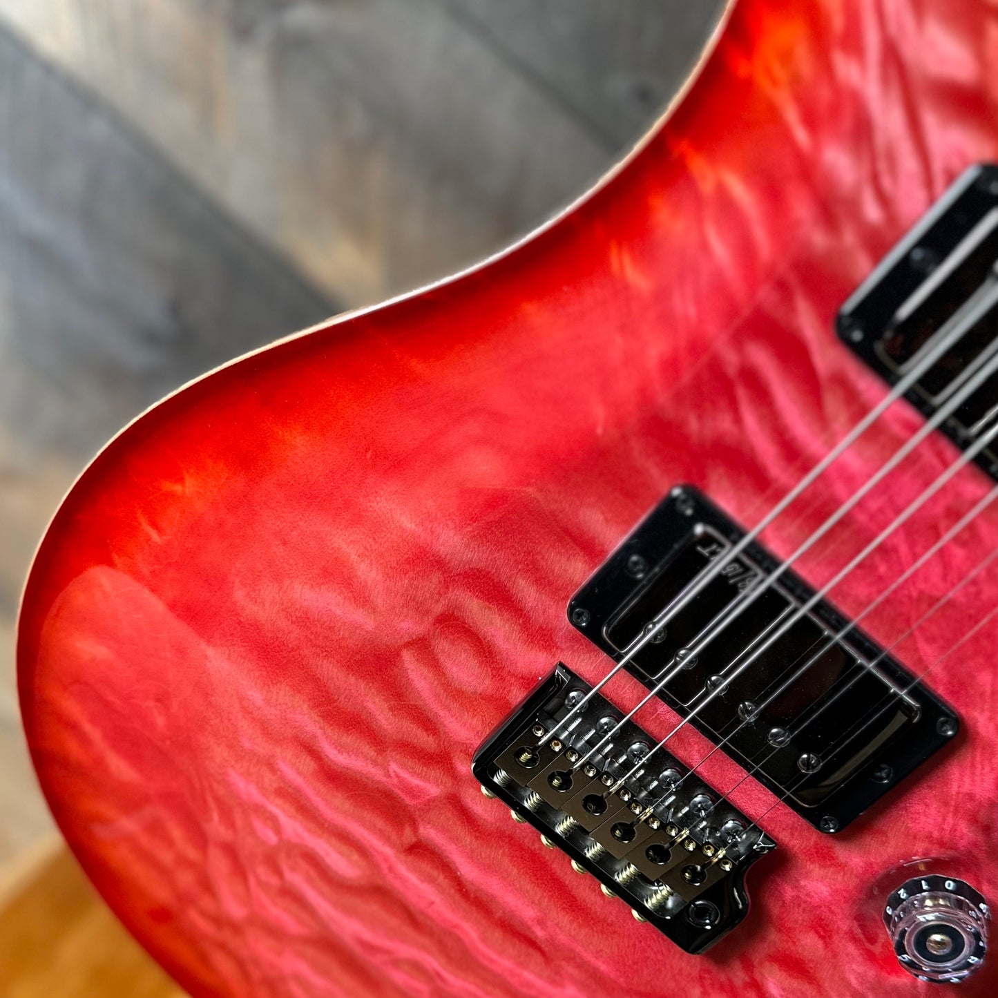 PRS Wood Library Custom 24 Quilt Top Brazilian Rosewood Fretboard! - Bonnie Pink Cherry Burst 410251