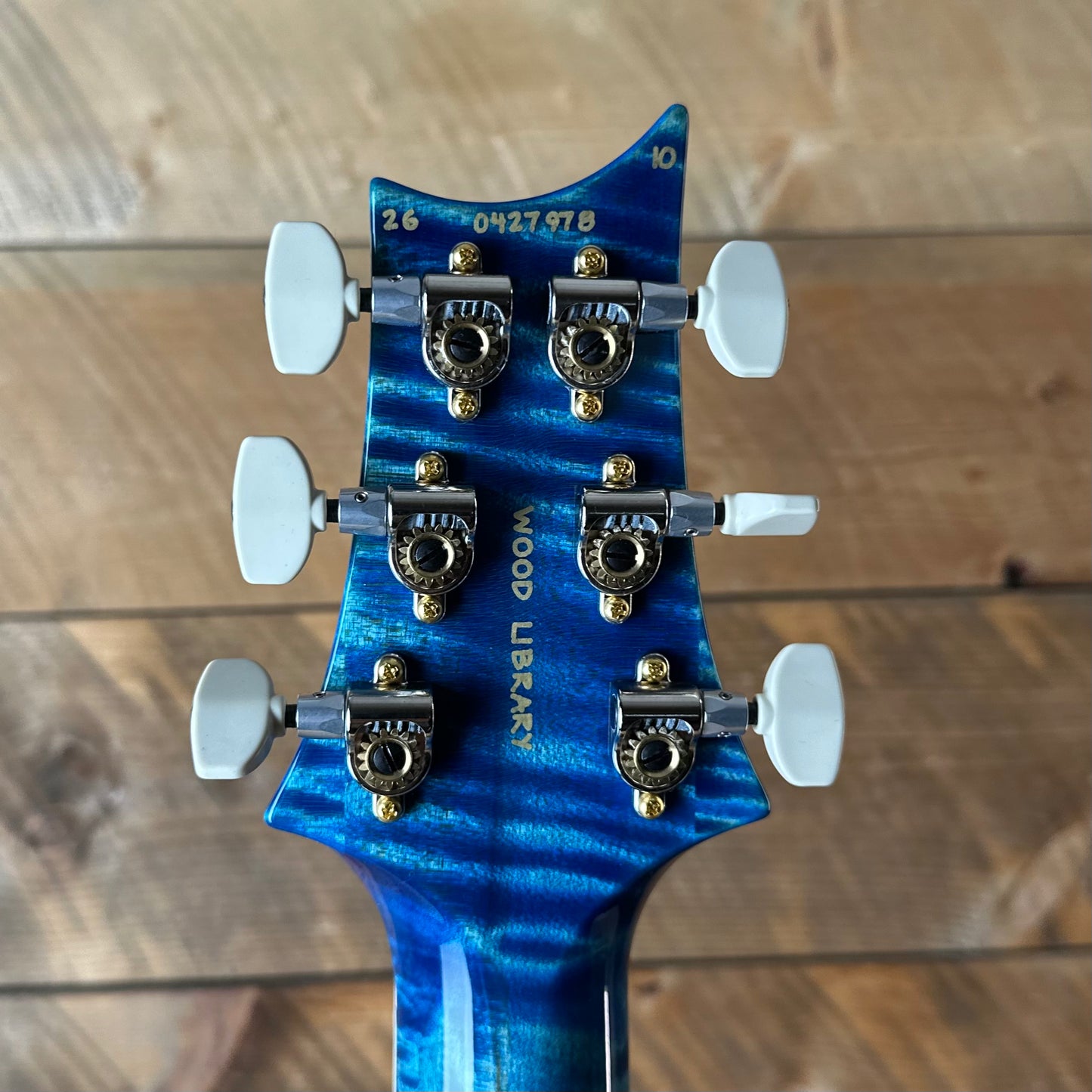 PRS Wood Library McCarty Tremolo w/ Dual Mini Toggles Flame Maple 10-top Ziricote FB - Arctic Blue Stained Neck 427978
