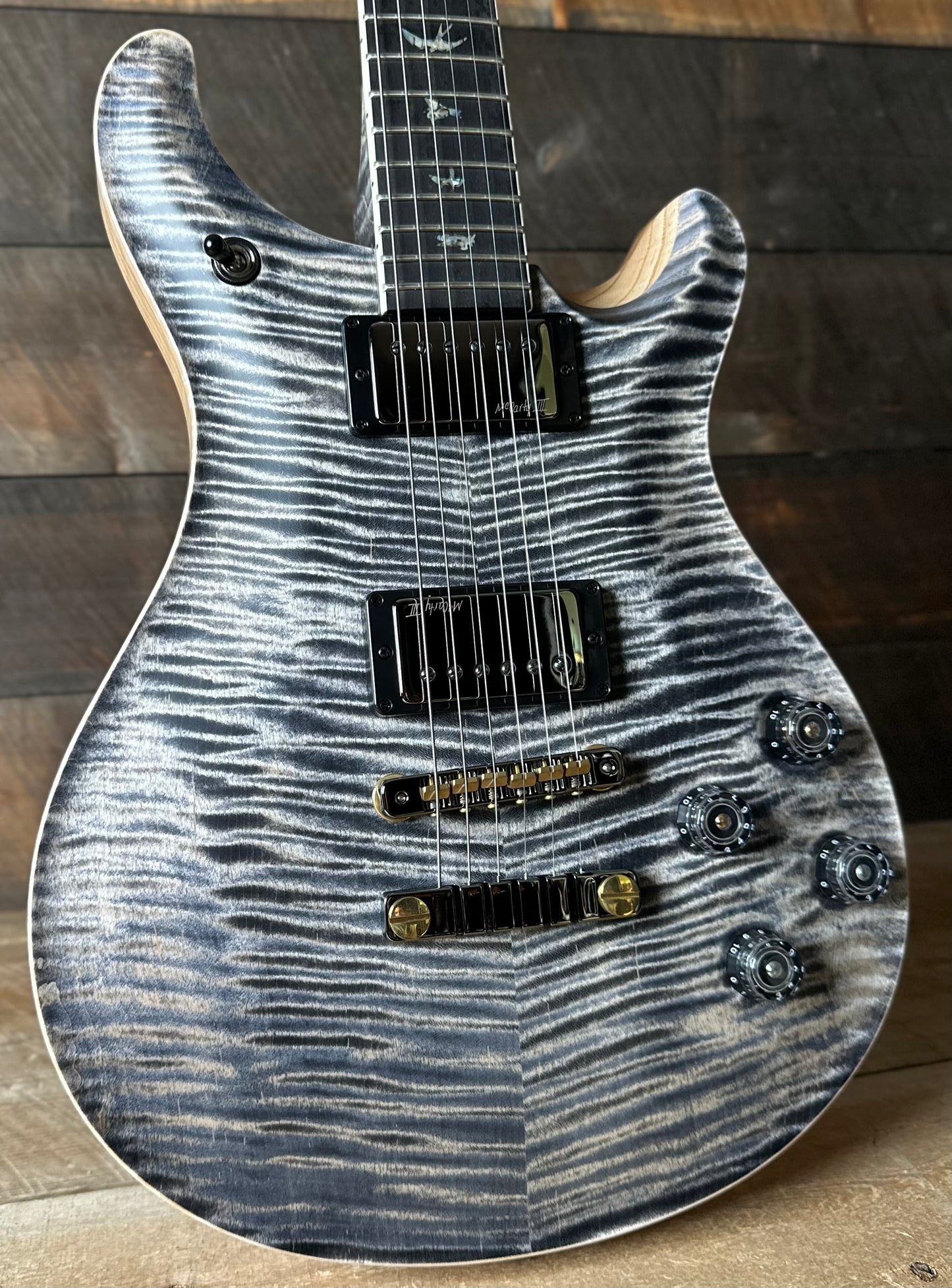 PRS Wood Library McCarty 594 Flamed Maple 10 Top, Swamp Ash Back, Stained Flamed Maple Neck, Bound Ebony FB - Satin Charcoal 418878