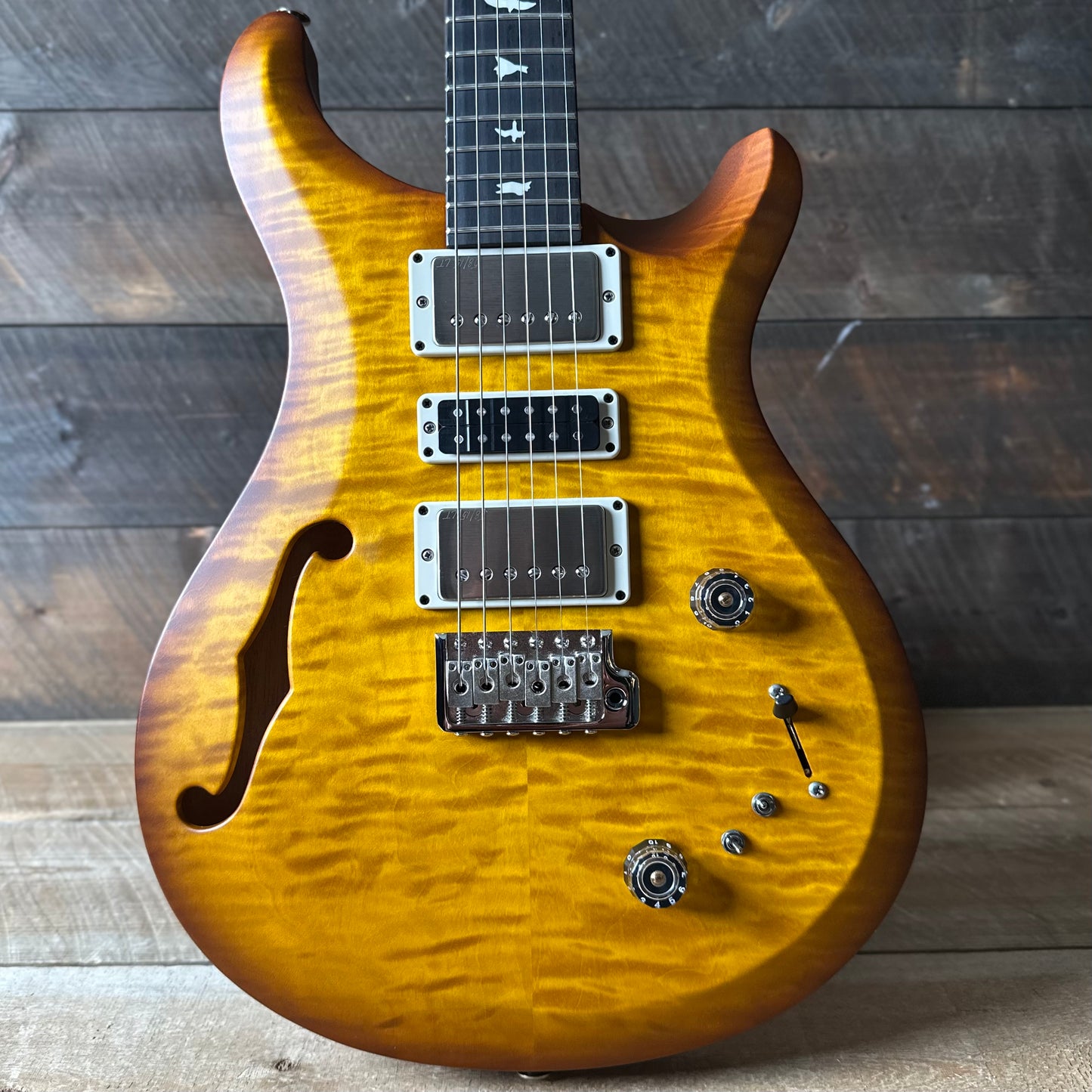 PRS S2 Wood Library Special Semi-Hollow Quilted Top - Satin Honey Gold Burst S2085513