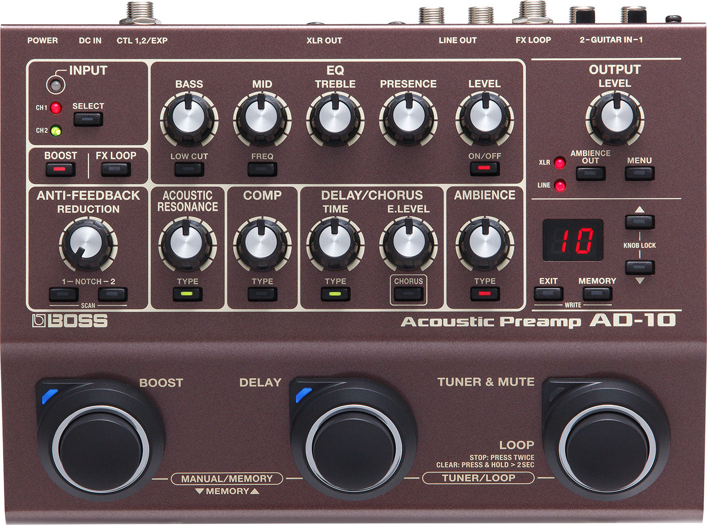 Boss AD-10 Acoustic Preamp Guitar Pedal