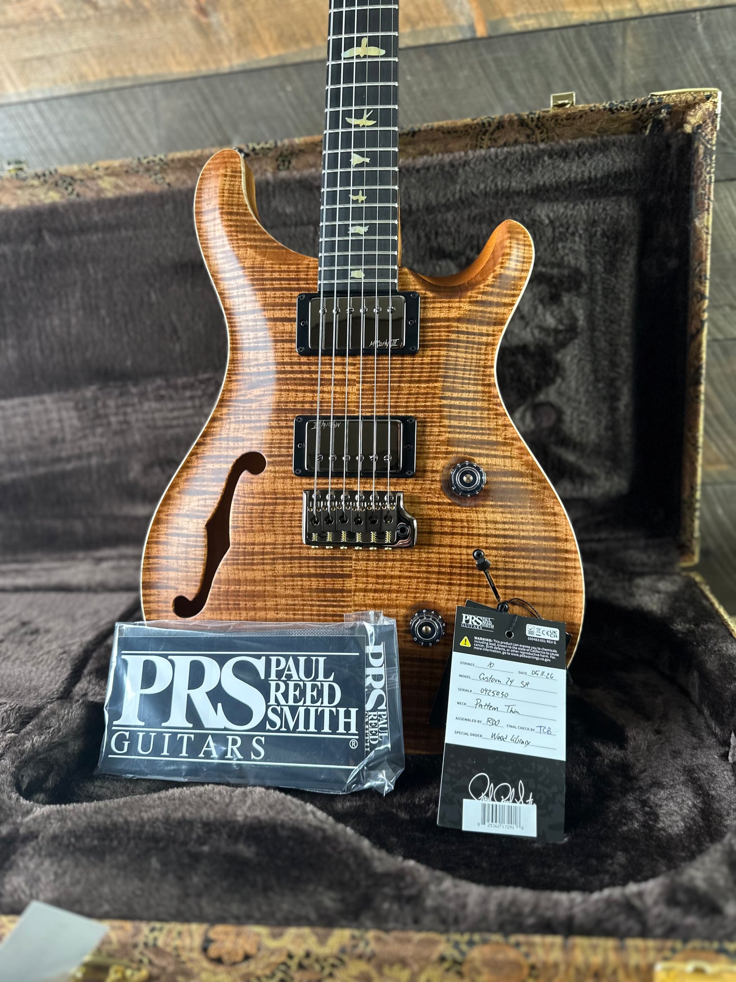 PRS Wood Library Custom 24 Fatback Semi-Hollow! - Copperhead 425090