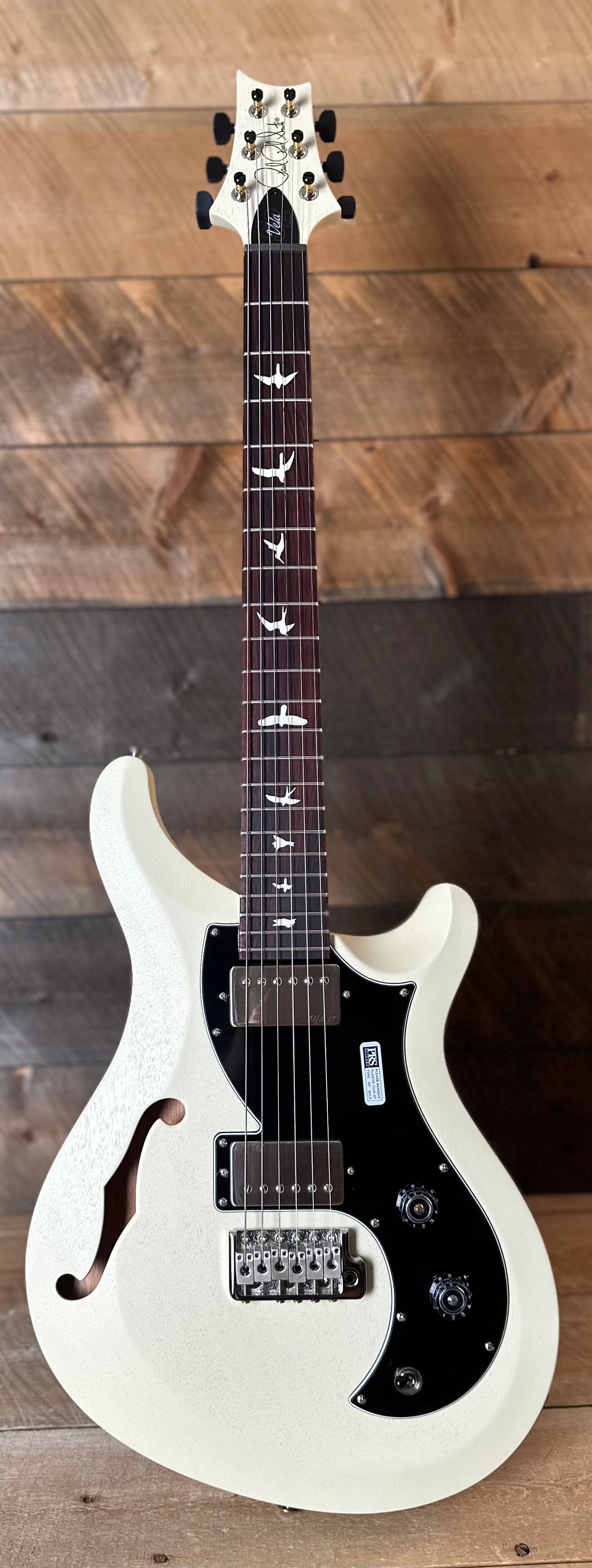 PRS S2 Vela Semi-Hollow HHT Quimper Edition – Antique White Satin Nitro USA Electric Guitar S2088805