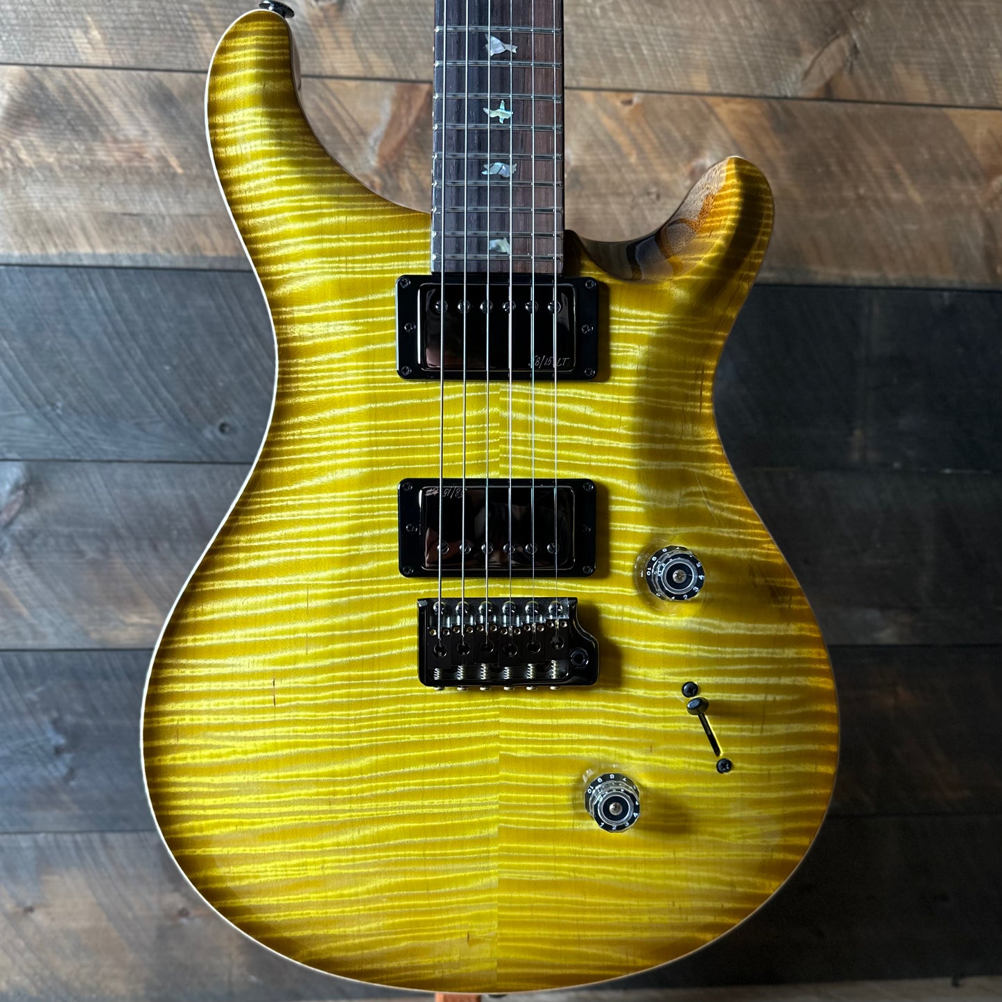 PRS Wood Library Custom 24 Flame Top  Brazilian Rosewood Fretboard!  - Livingston Lemondrop 410301