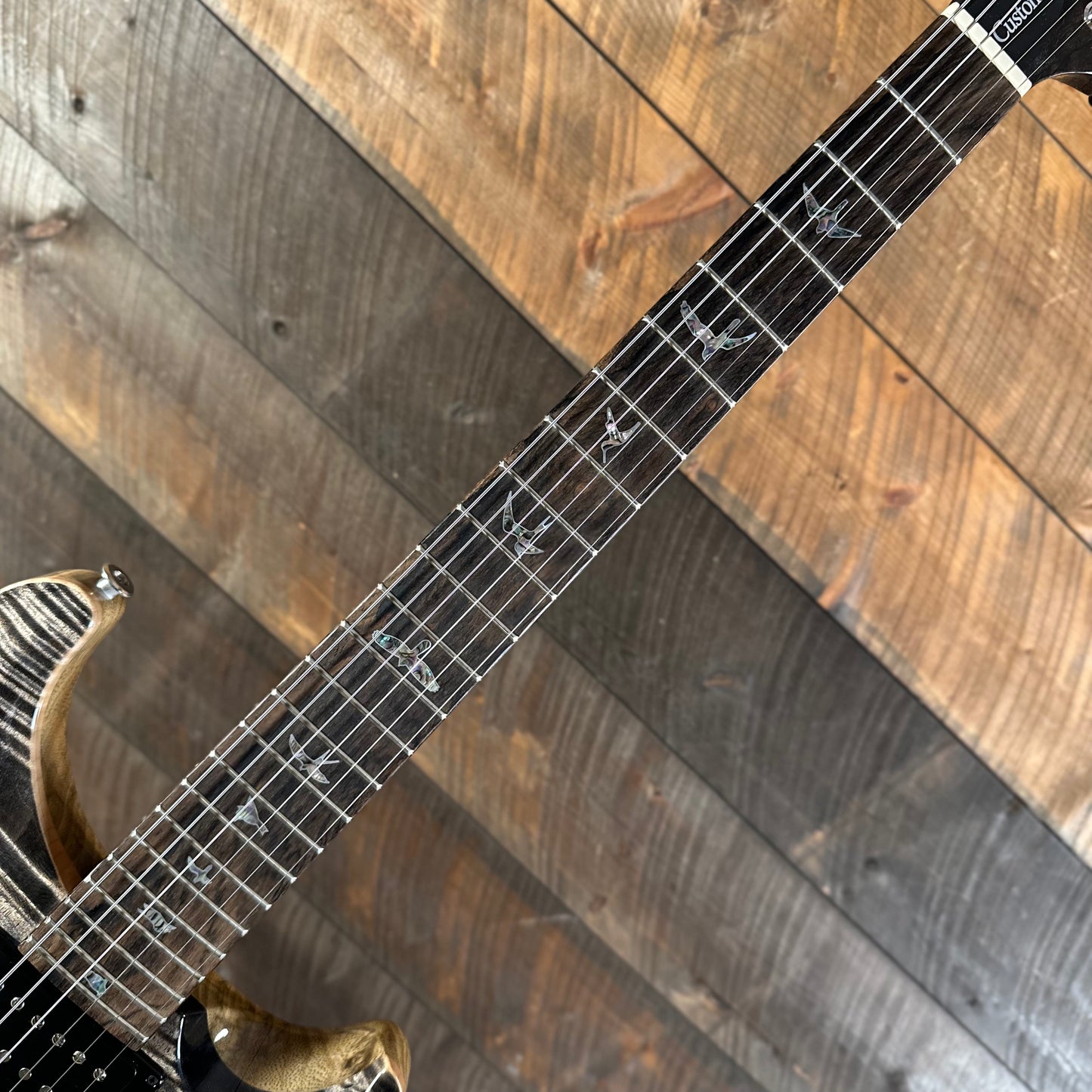 PRS Wood Library Custom 24 Stoptail Limited Edition - Charcoal (Natural Back) 430237