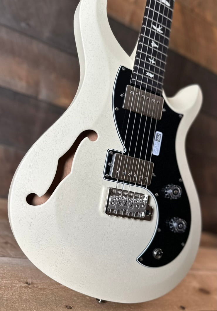 PRS S2 Vela Semi-Hollow HHT Quimper Edition – Antique White Satin Nitro USA Electric Guitar S2088945