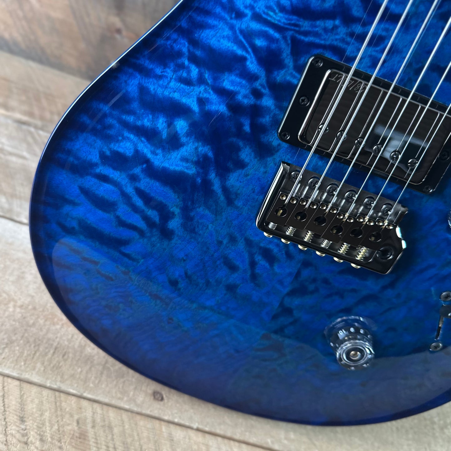 PRS Wood Library Custom 24 Quilt Top Brazilian Rosewood Fretboard - Aquamarine W/Blue Back 411448