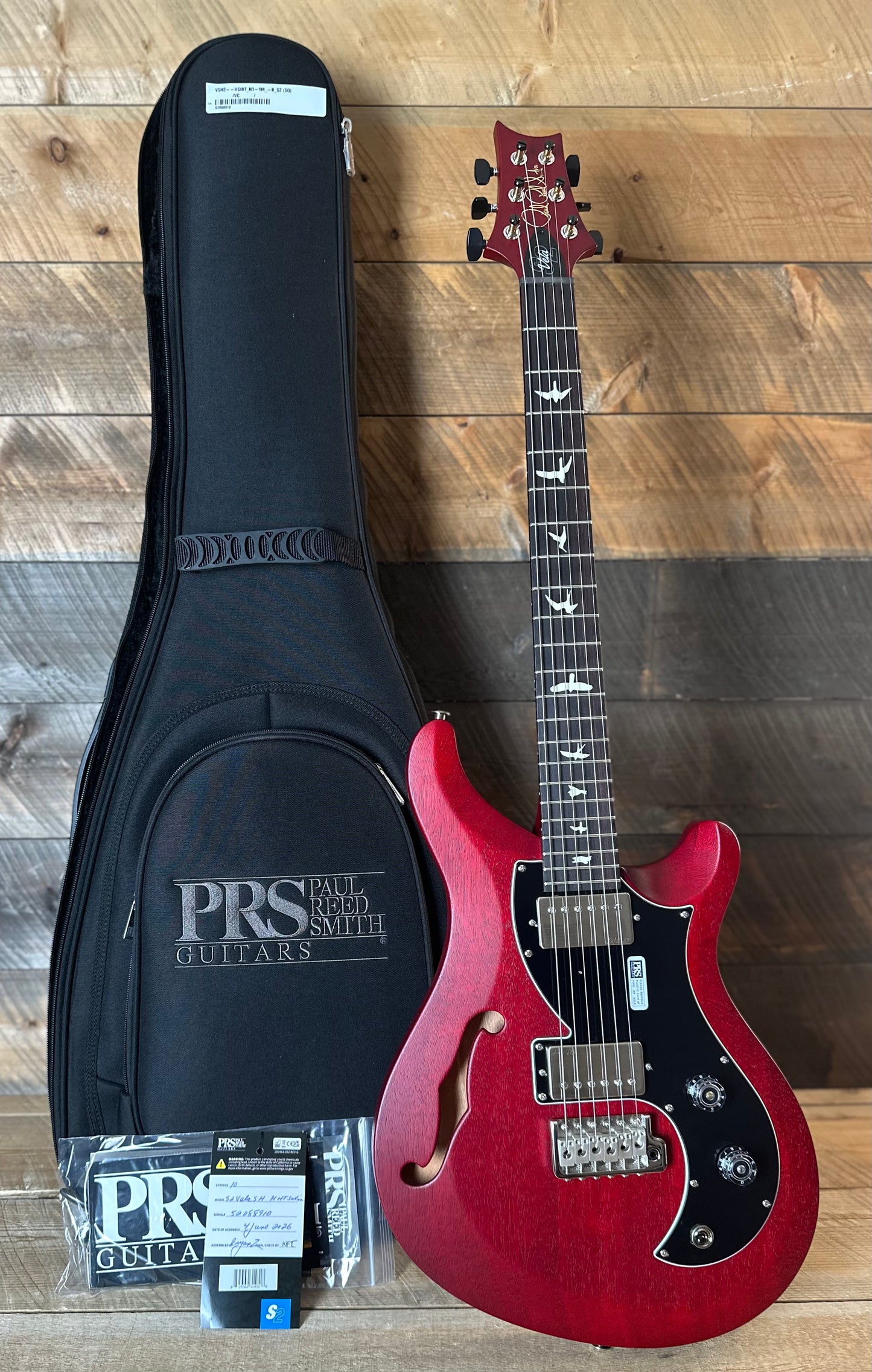 PRS S2 Vela Semi-Hollow HHT Quimper Edition – Vintage Cherry Satin Nitro USA Electric Guitar S2088910