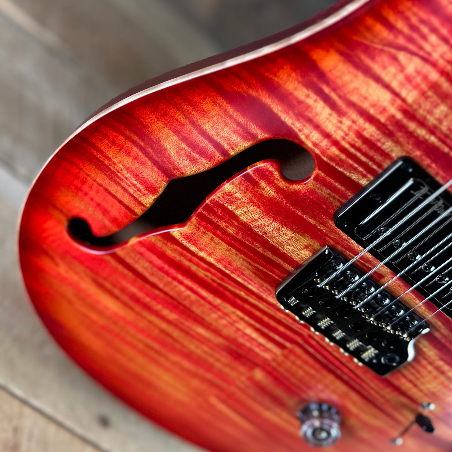 PRS Wood Library Custom 24 Fatback Semi-Hollow! - Blood Orange 425091