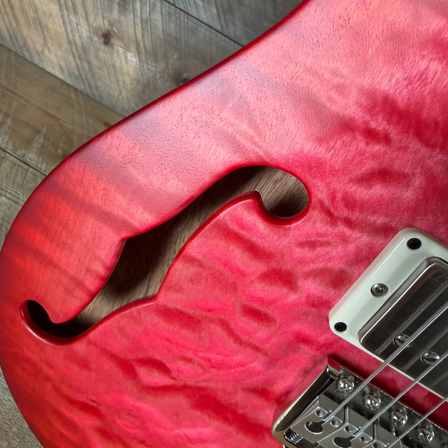 PRS S2 Wood Library Special Semi-Hollow Quilted Top - Satin Bonni Pink Cherry Burst S2088416