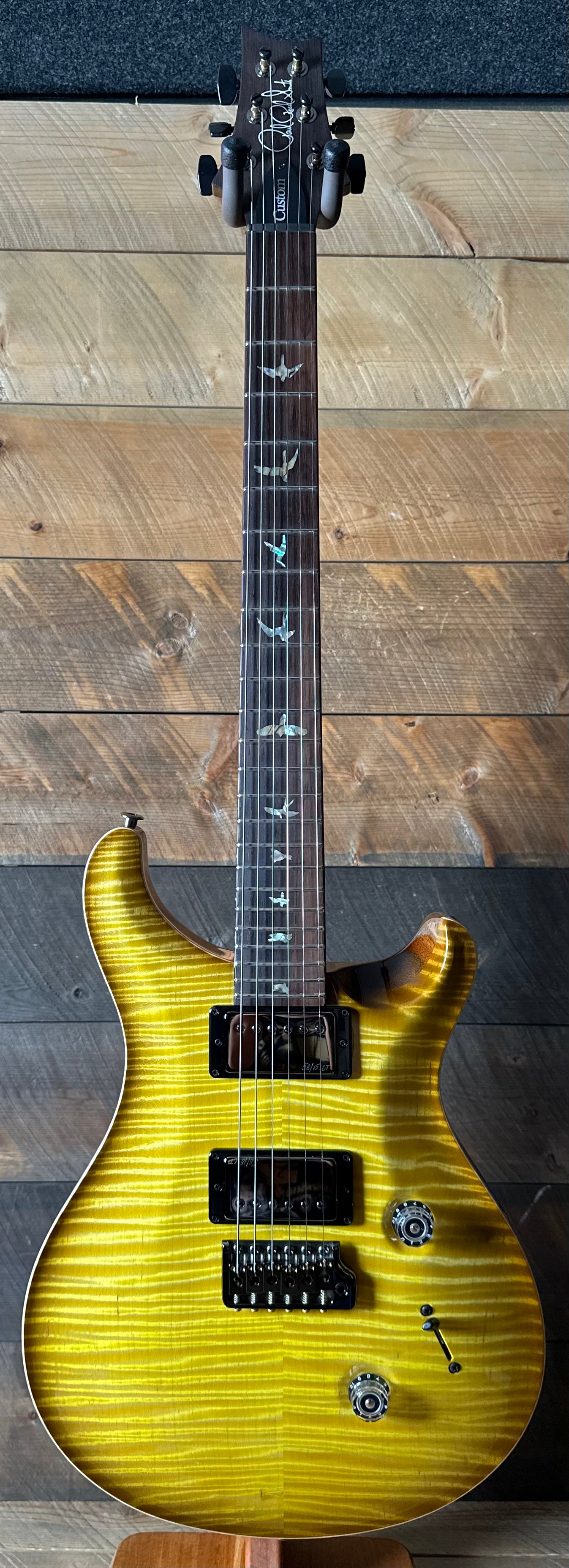 PRS Wood Library Custom 24 Flame Top  Brazilian Rosewood Fretboard!  - Livingston Lemondrop 410301