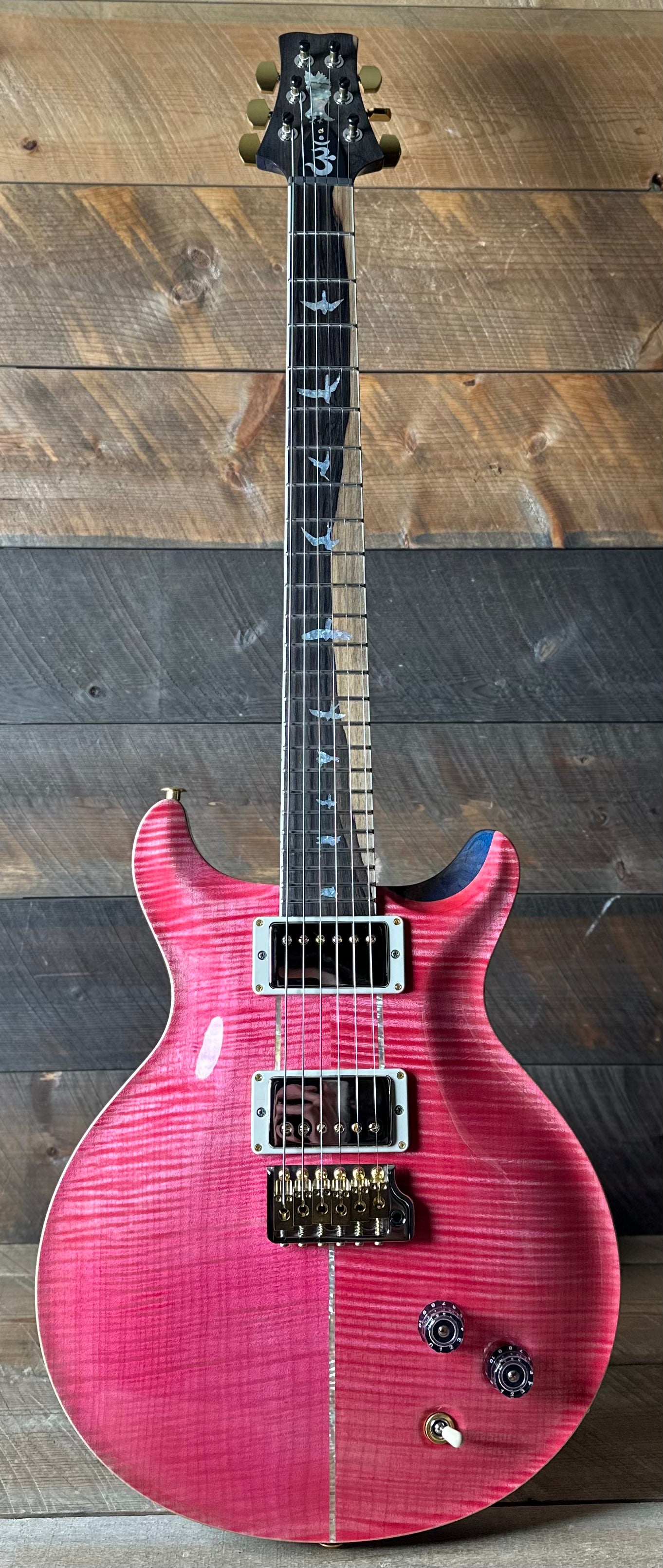 PRS Wood Library Santana Retro 10 Top, Korina Back & Neck, Ziricote FB!! - Bonnie Pink W/Blue Back! 418668