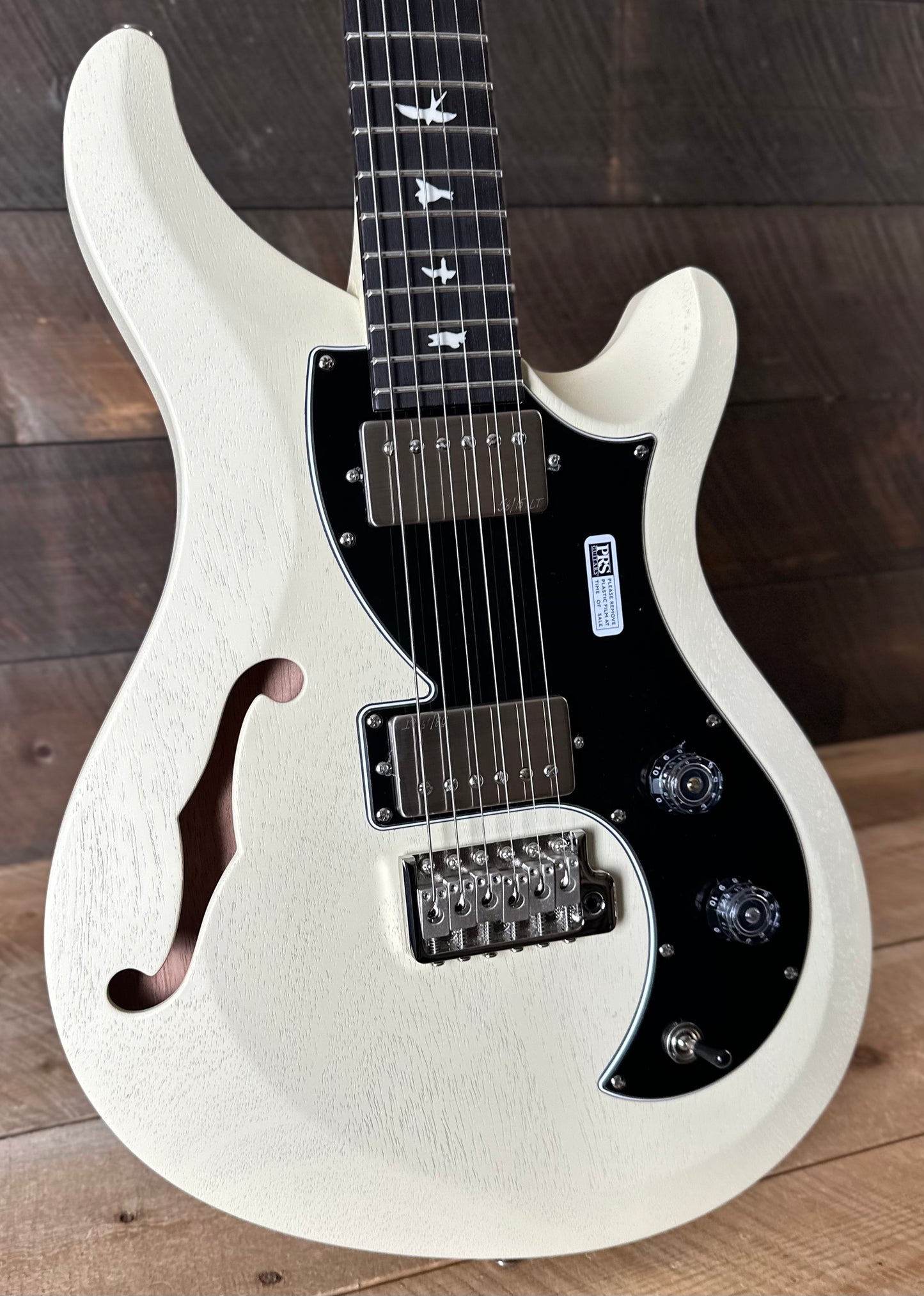 PRS S2 Vela Semi-Hollow HHT Quimper Edition – Antique White Satin Nitro USA Electric Guitar S208998