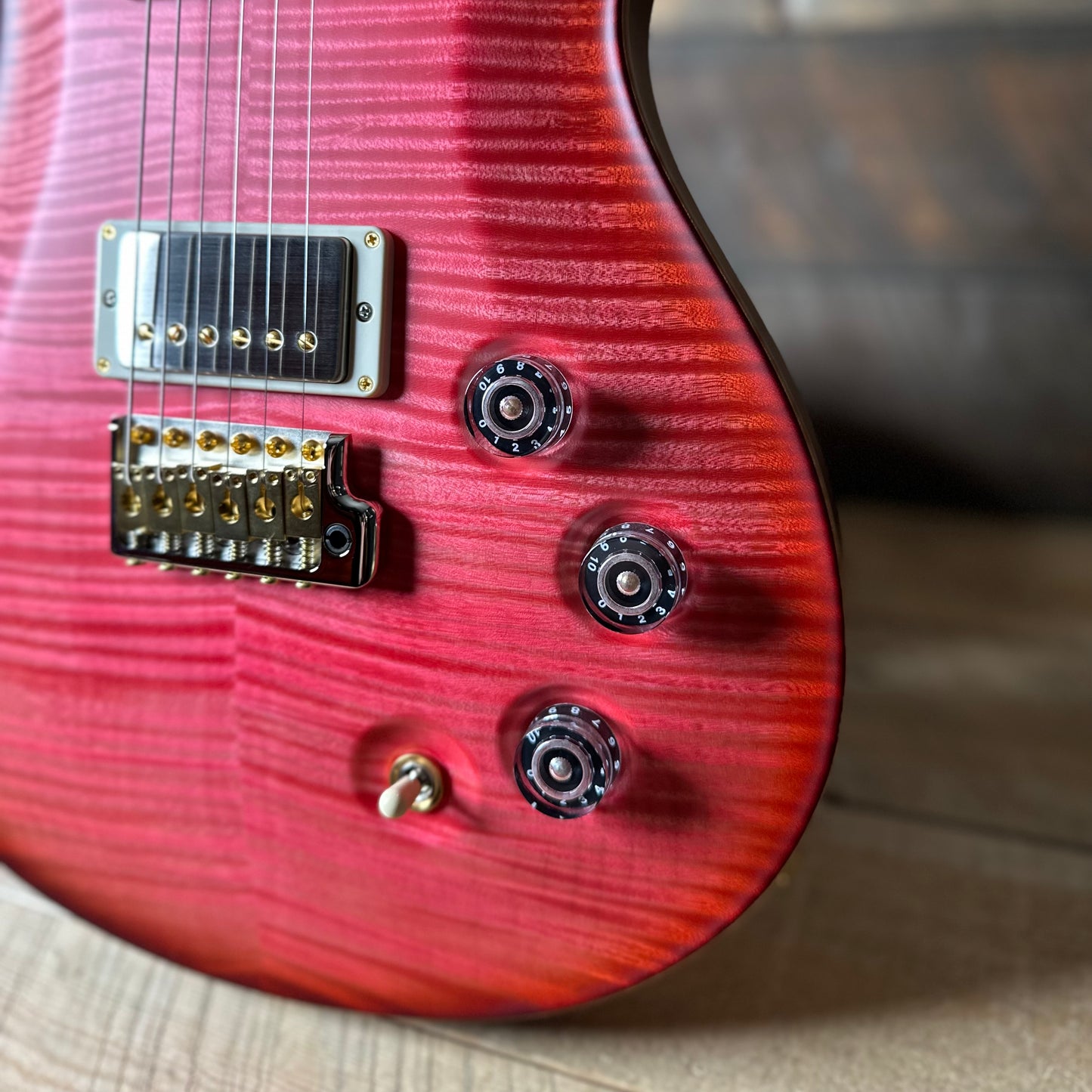 PRS DGT David Grissom Signature Wood Library Flame Maple 10 Top, Brazilian Rosewood FB - RARE! Bonnie Pink Cherry Burst 410959