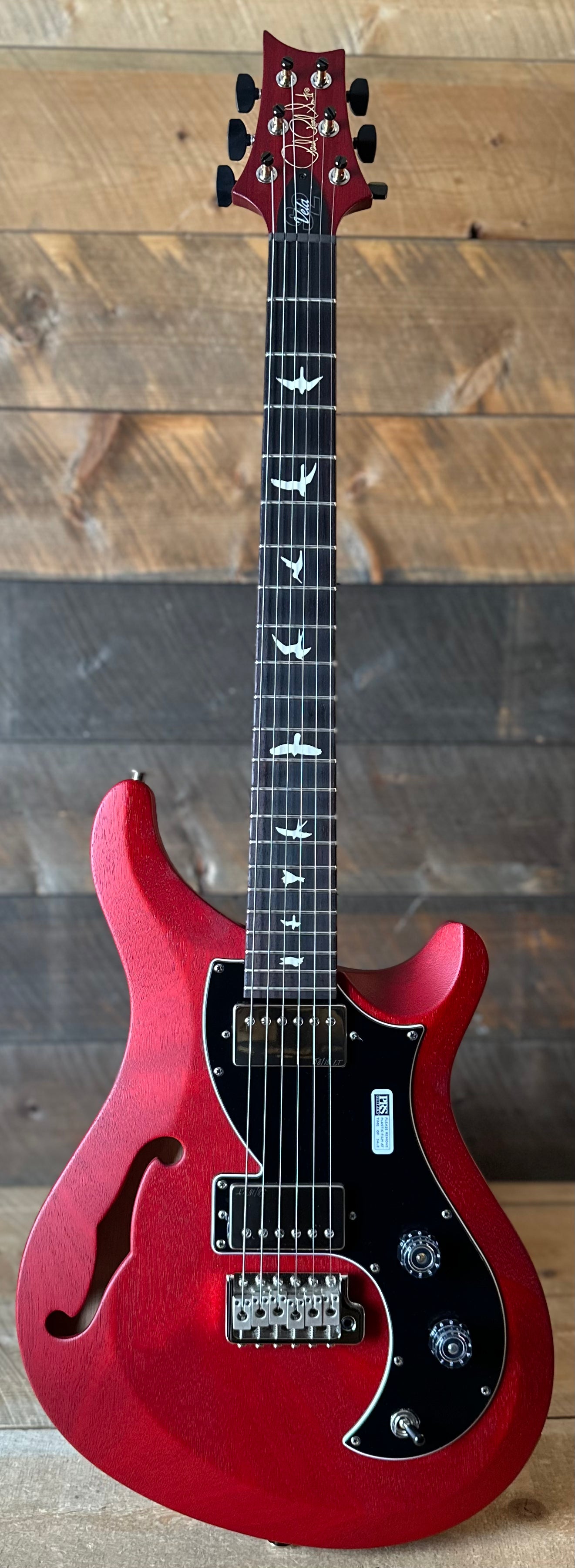 PRS S2 Vela Semi-Hollow HHT Quimper Edition – Vintage Cherry Satin Nitro USA Electric Guitar S2089009