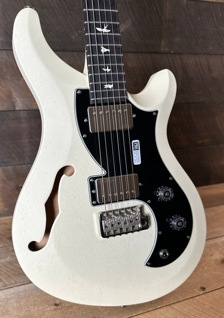 PRS S2 Vela Semi-Hollow HHT Quimper Edition – Antique White Satin Nitro USA Electric Guitar S2088945