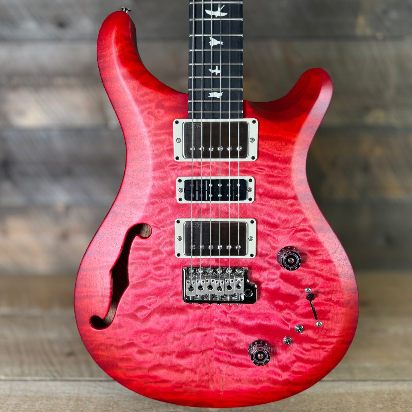 PRS S2 Wood Library Special Semi-Hollow Quilted Top - Satin Bonni Pink Cherry Burst S2088416