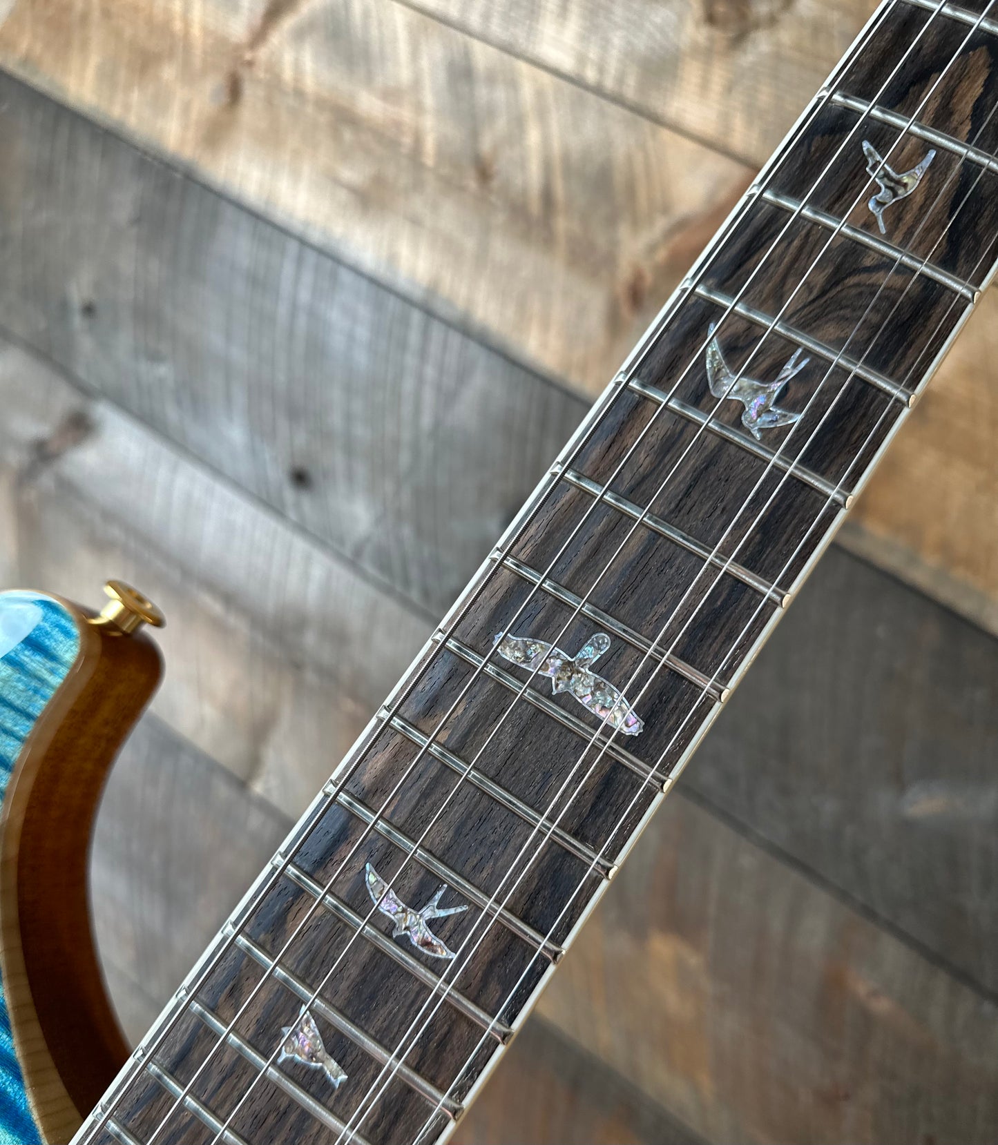 PRS Wood Library McCarty Tremolo w/ Dual Mini Toggles Flame Maple 10-top Ziricote FB - Arctic Blue Stained Neck 427978