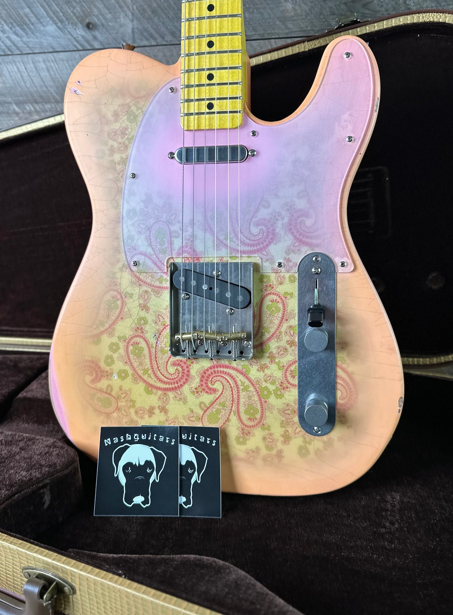 Nash T-68 - Paisley Medium Relic Lollar Pick Ups Maple Neck