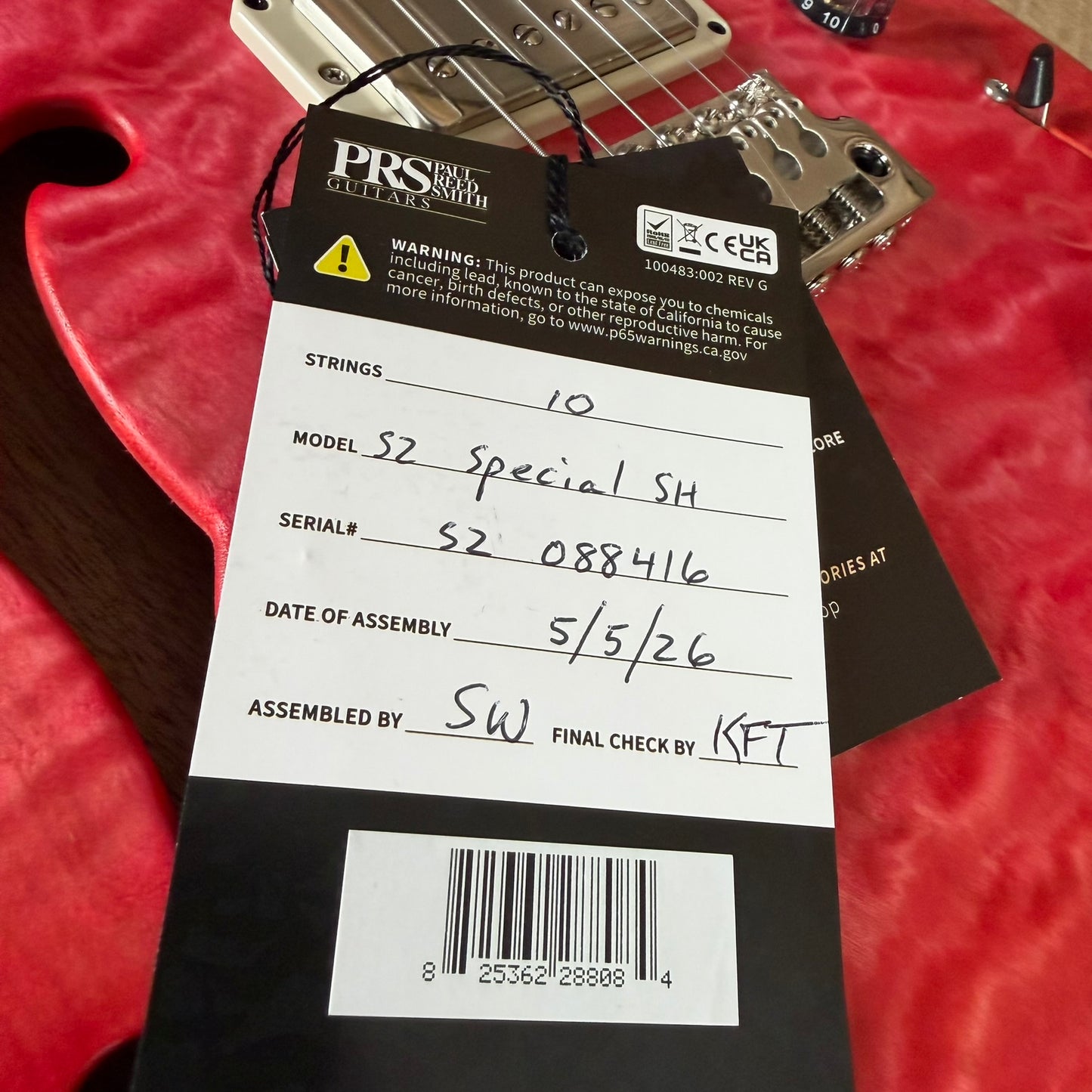 PRS S2 Wood Library Special Semi-Hollow Quilted Top - Satin Bonni Pink Cherry Burst S2088416