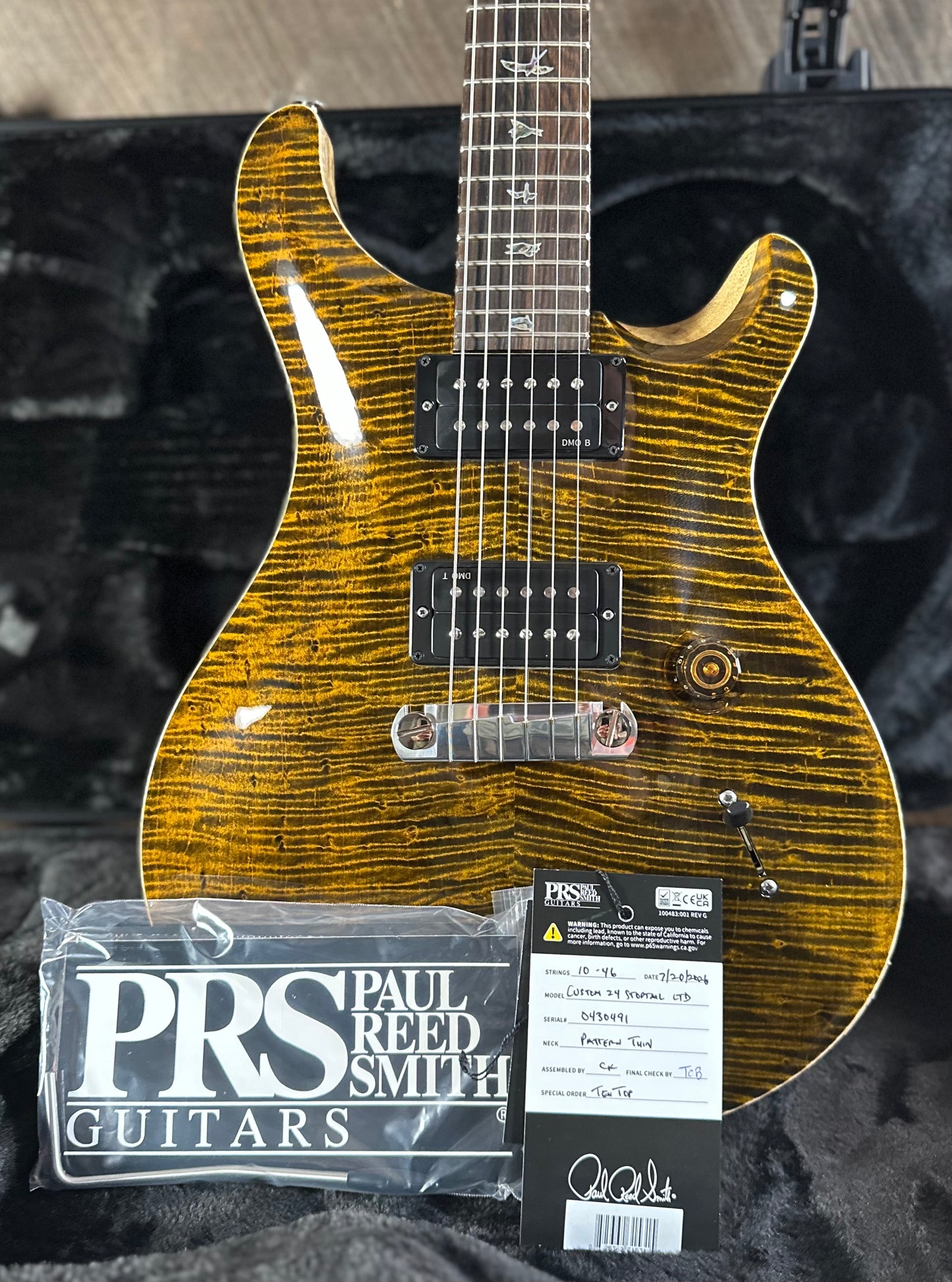 PRS Wood Library Custom 24 Stoptail Limited Edition - Tiger Eye (Natural Back) 430491