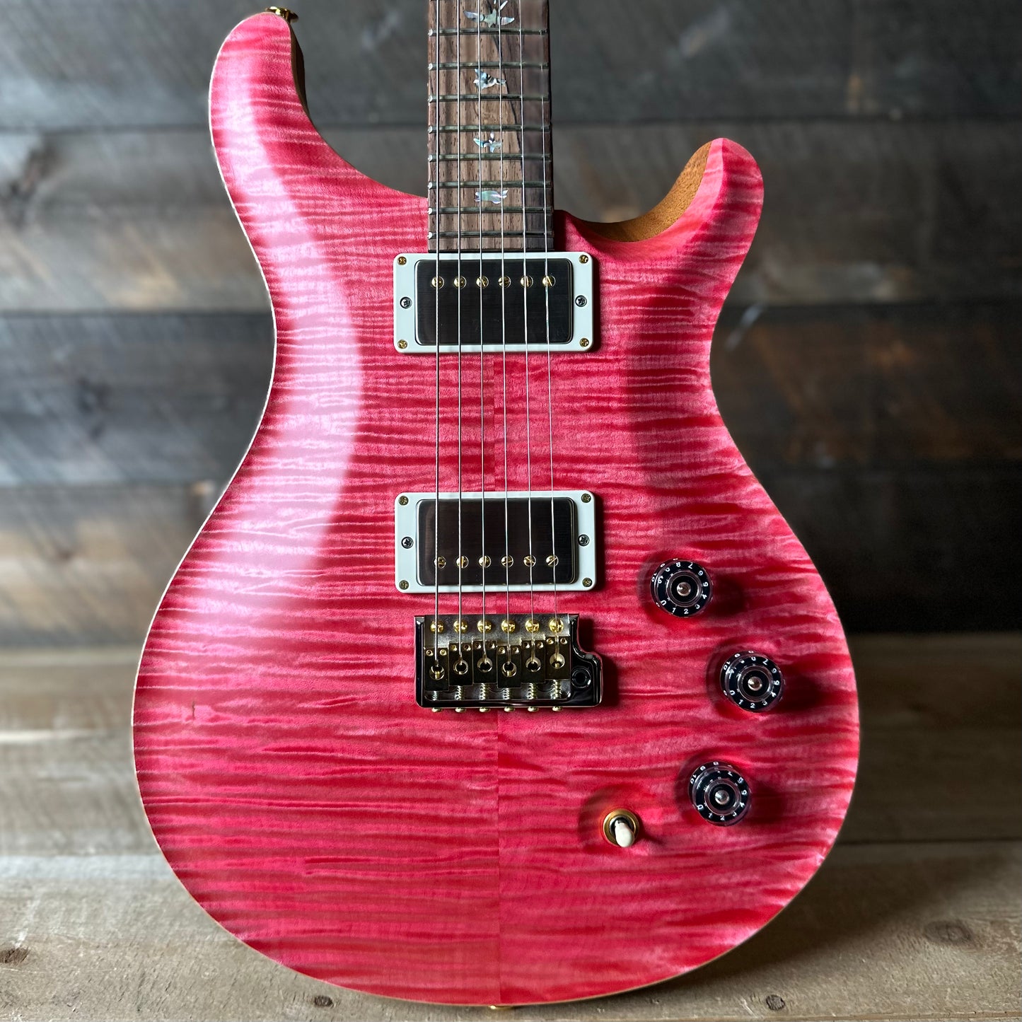 PRS DGT David Grissom Signature Wood Library Flame Maple 10 Top, Brazilian Rosewood FB - Bonnie Pink 410962