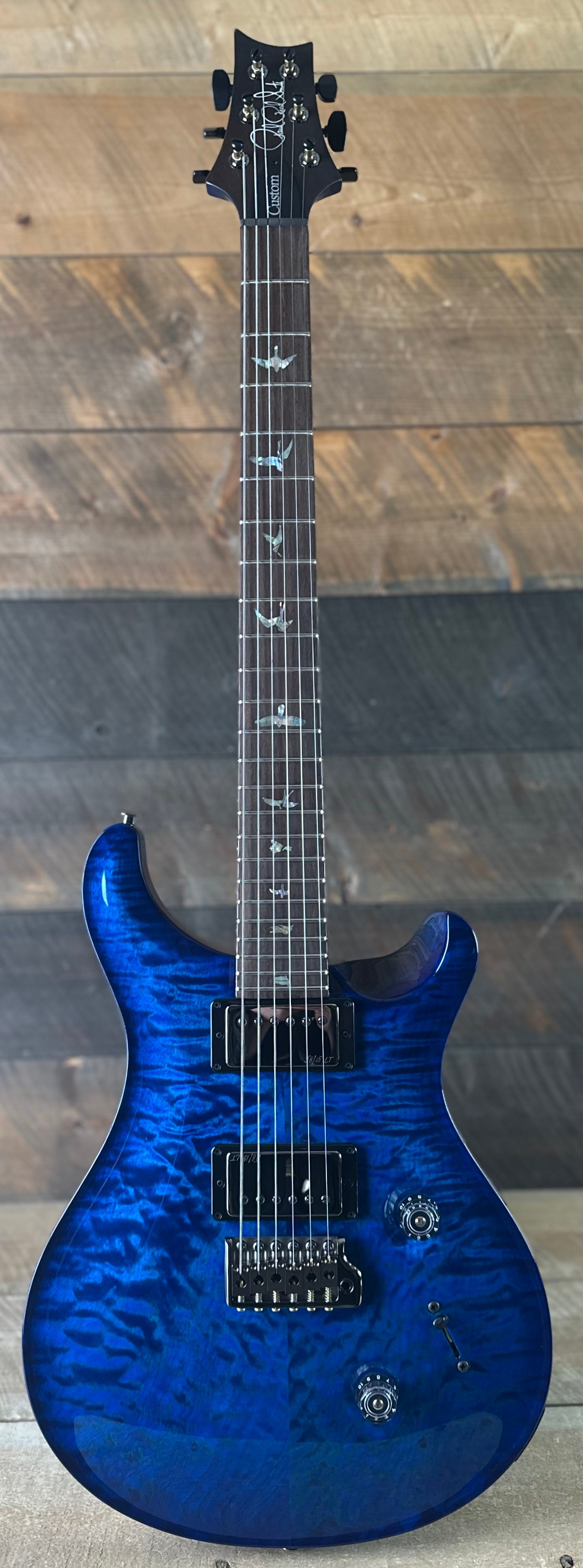 PRS Wood Library Custom 24 Quilt Top Brazilian Rosewood Fretboard - Aquamarine W/Blue Back 411448