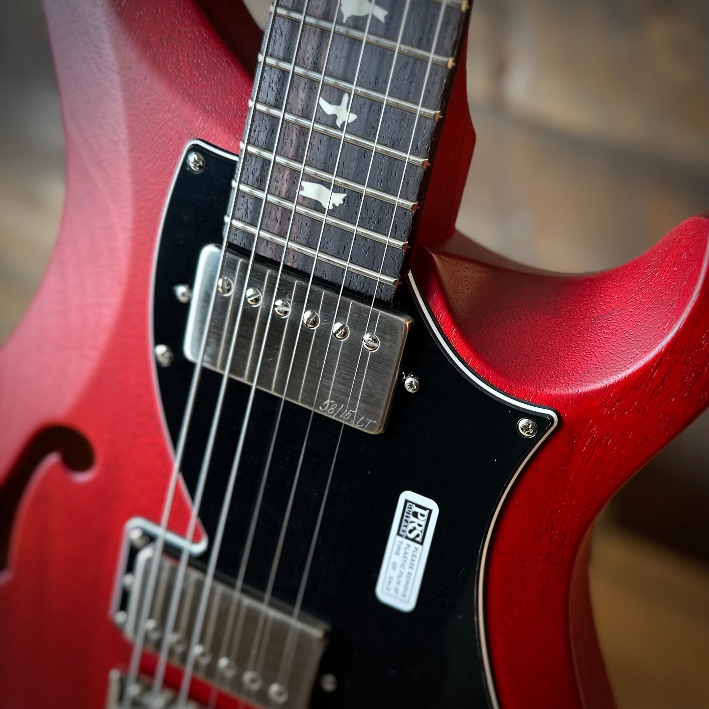 PRS S2 Vela Semi-Hollow HHT Quimper Edition – Vintage Cherry Satin Nitro USA Electric Guitar S2088985
