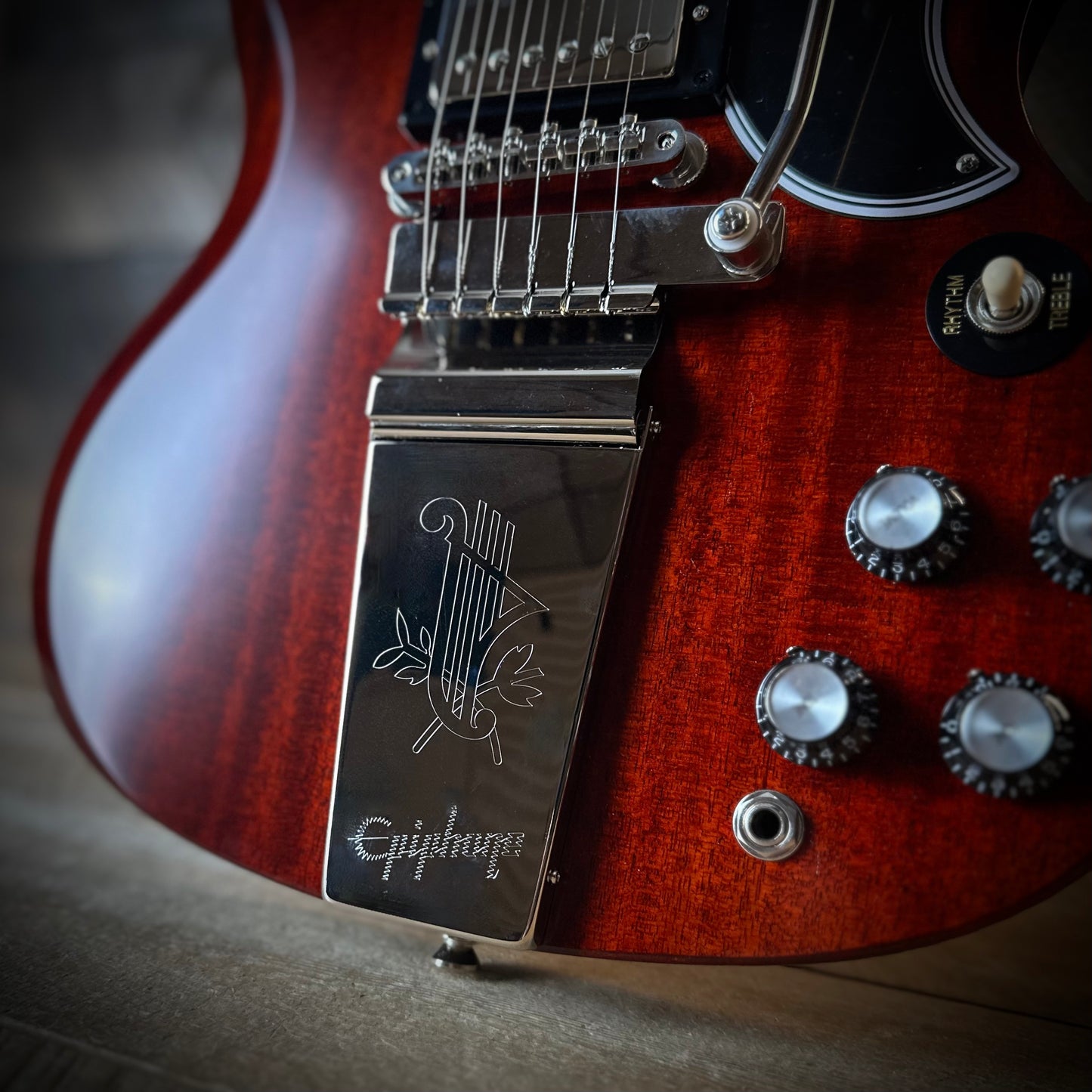 Epiphone Inspired By Gibson Custom 1964 SG Standard Reissue W/Maestro Vibrola - Cherry Red 26041525089
