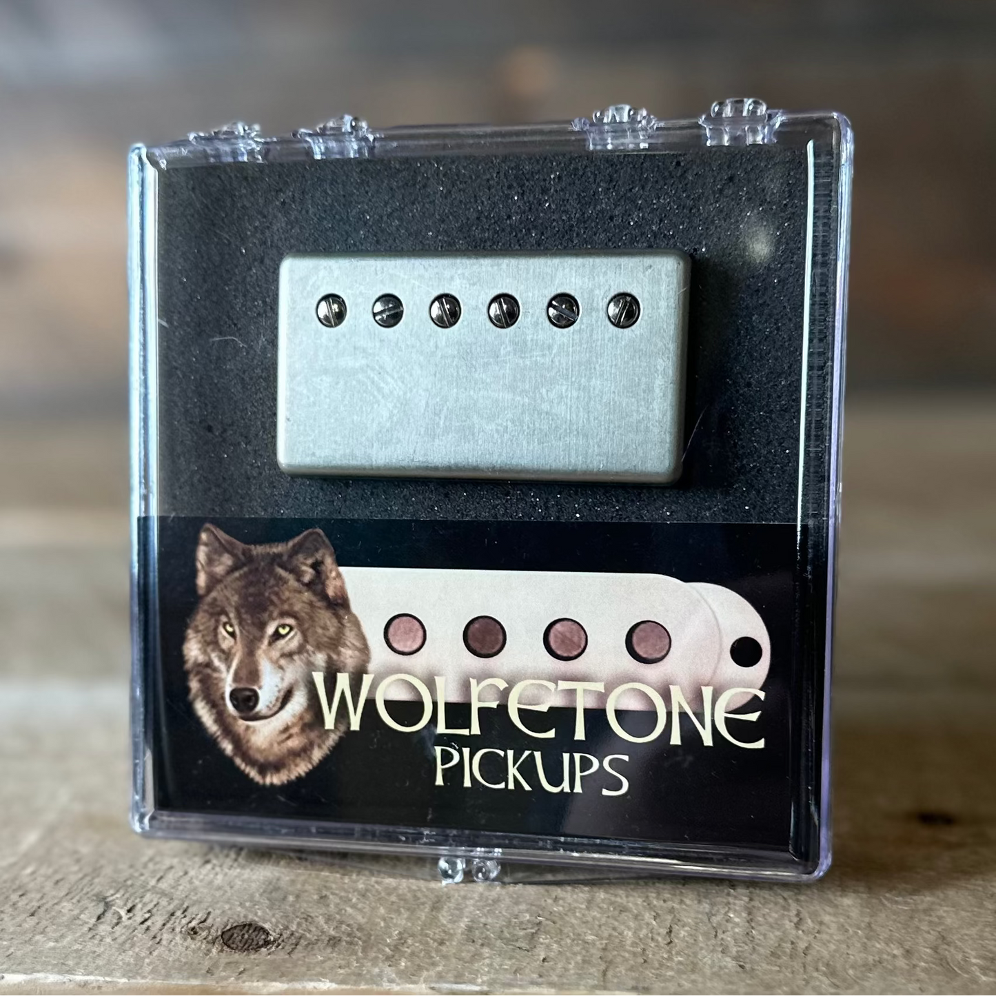 Wolfetone T-Top Humbucker (4 Conductor) - Black Bobbin Raw Nickel Cover