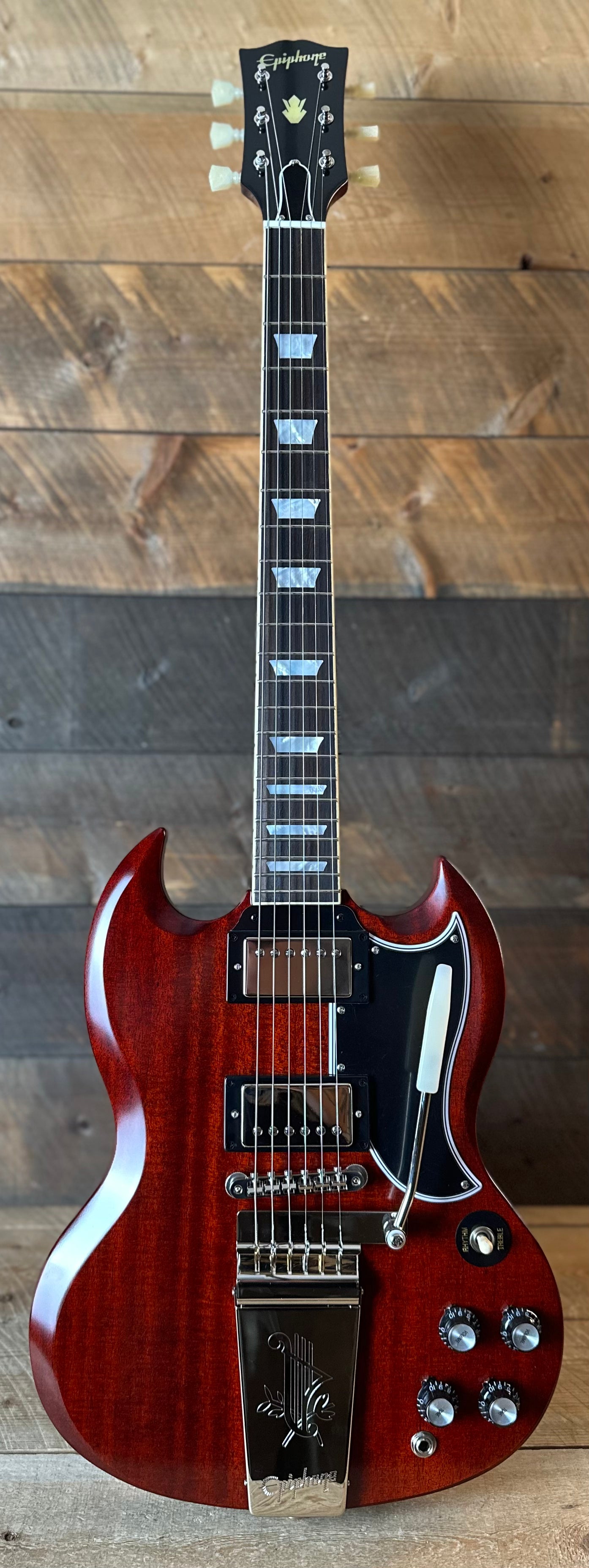Epiphone Inspired By Gibson Custom 1964 SG Standard Reissue W/Maestro Vibrola - Cherry Red 26041525089