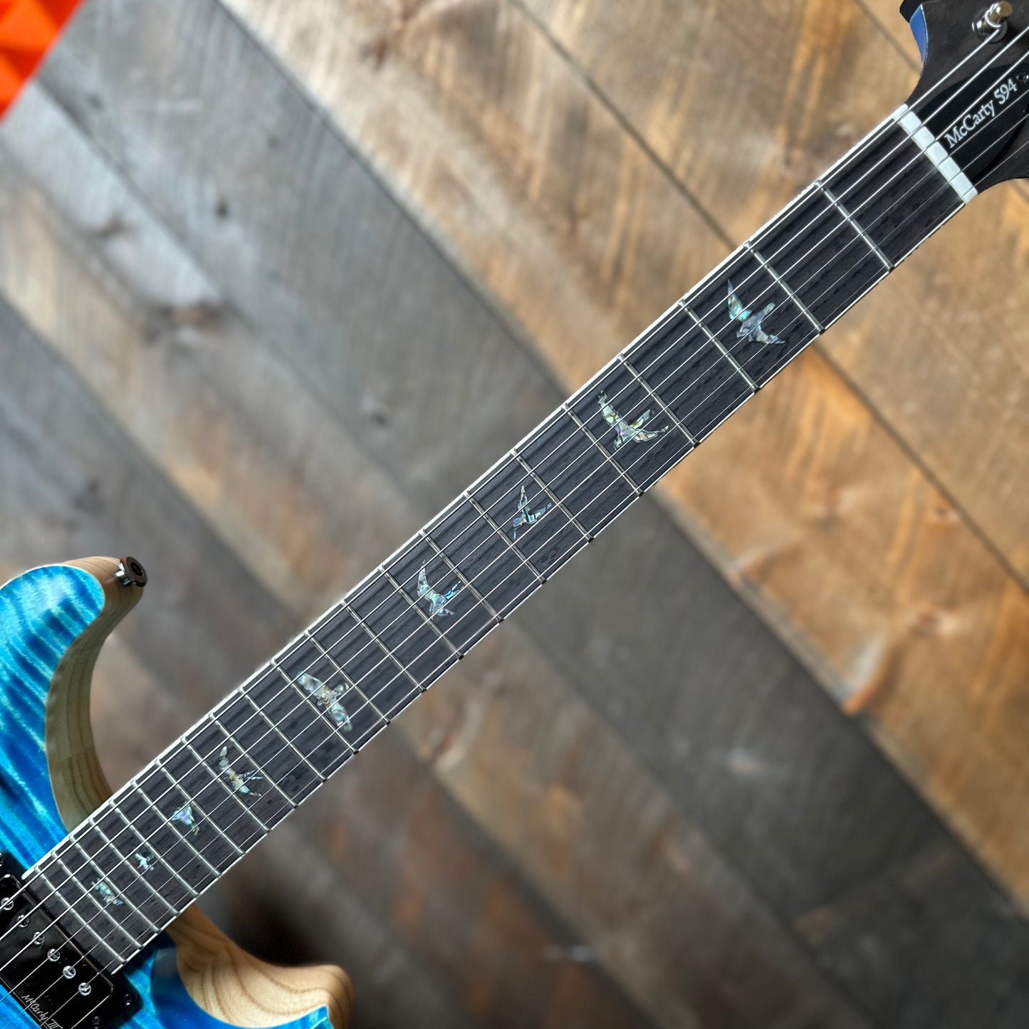 PRS Wood Library McCarty 594 Flamed Maple 10 Top, Swamp Ash Back, Stained Flamed Maple Neck, Bound Ebony FB - Satin Aquableux 418875