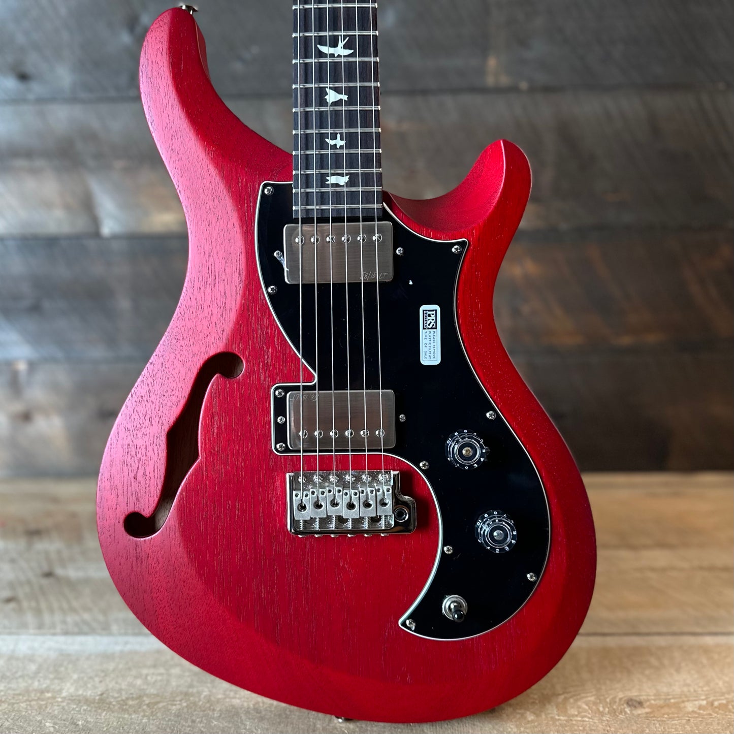 PRS S2 Vela Semi-Hollow HHT Quimper Edition – Vintage Cherry Satin Nitro USA Electric Guitar S2088908