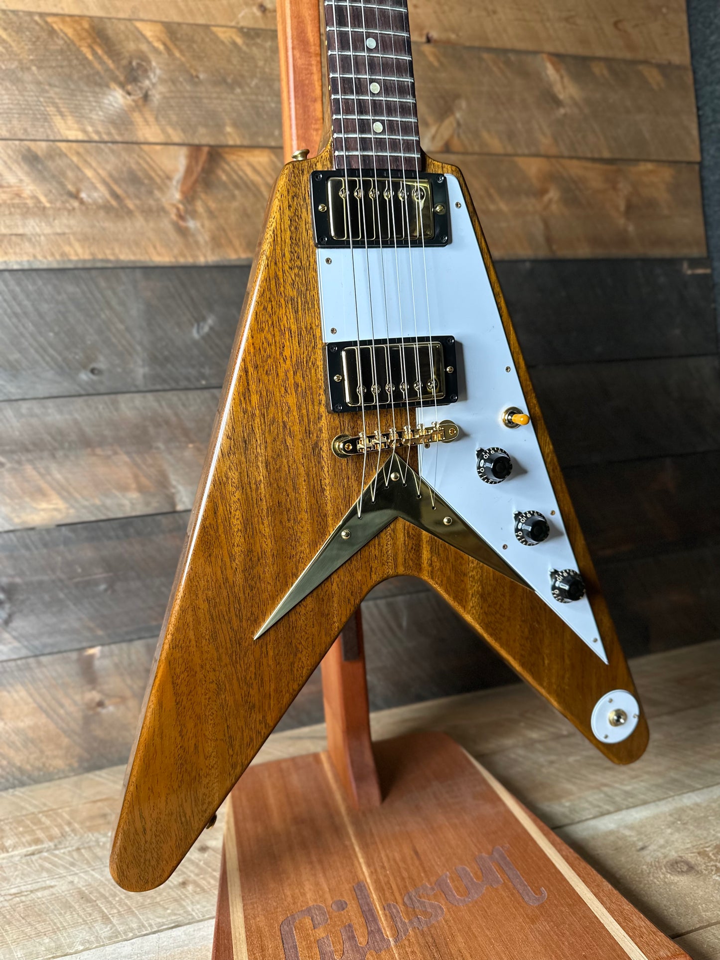 Gibson Custom 1958 Mahogany Flying V Reissue VOS *Only 6.35 Pounds!!* - Antique Natural 851264