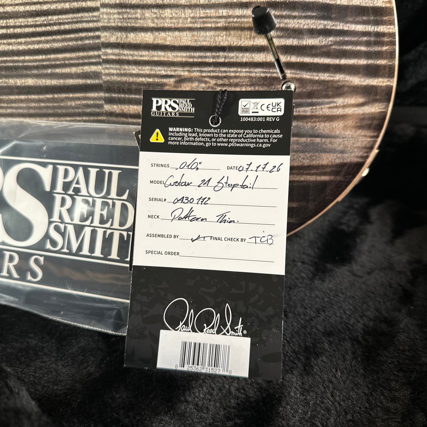 PRS Wood Library Custom 24 Stoptail Limited Edition - Charcoal (Natural Back) 430172