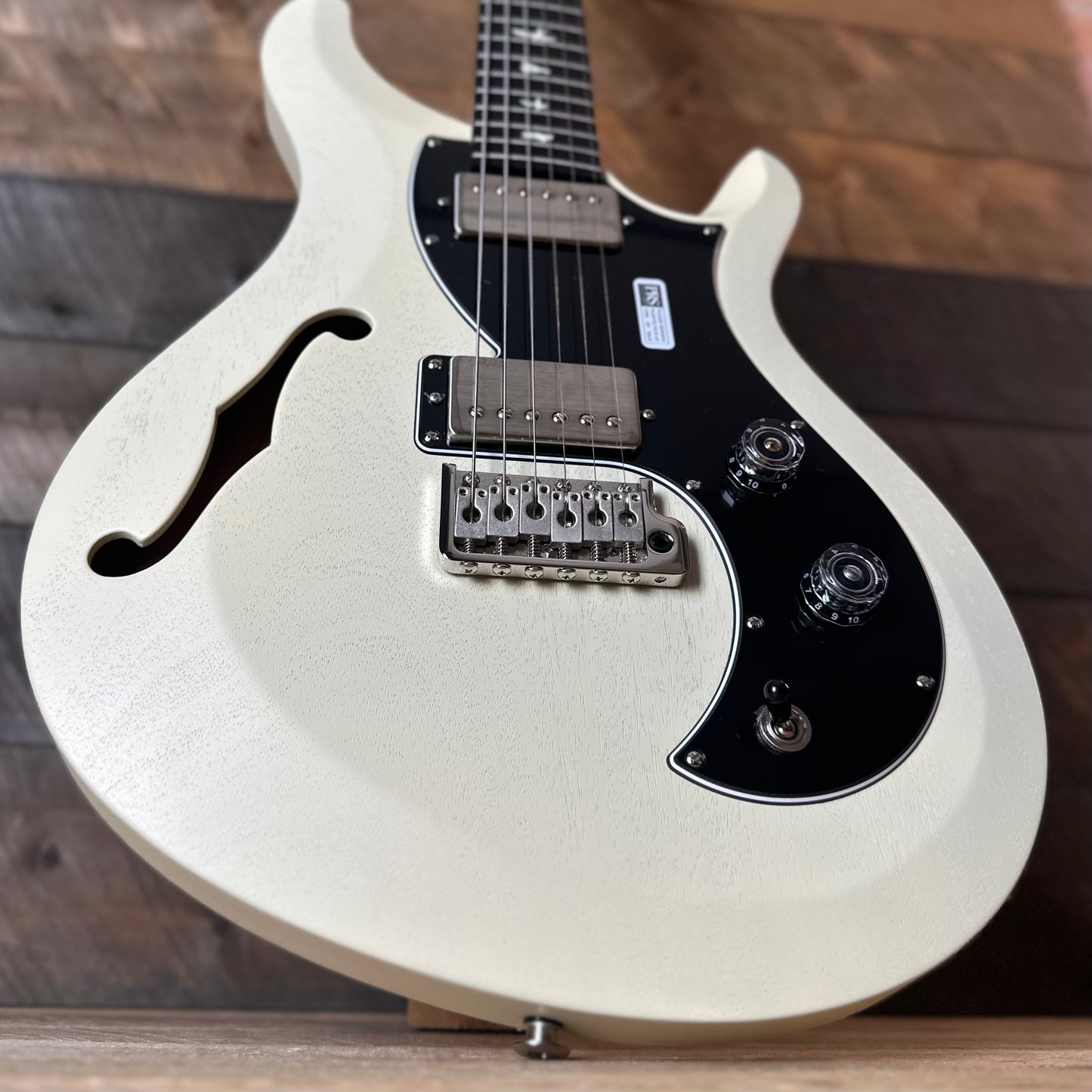 PRS S2 Vela Semi-Hollow HHT Quimper Edition – Antique White Satin Nitro USA Electric Guitar S2088697