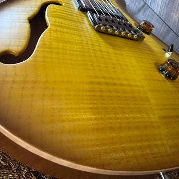 PRS Wood Library Custom 24 Fatback Semi-Hollow McCarty III Pickups Ebony Fretboard Satin Livingston Lemondrop Finish Stained Maple Neck 423673