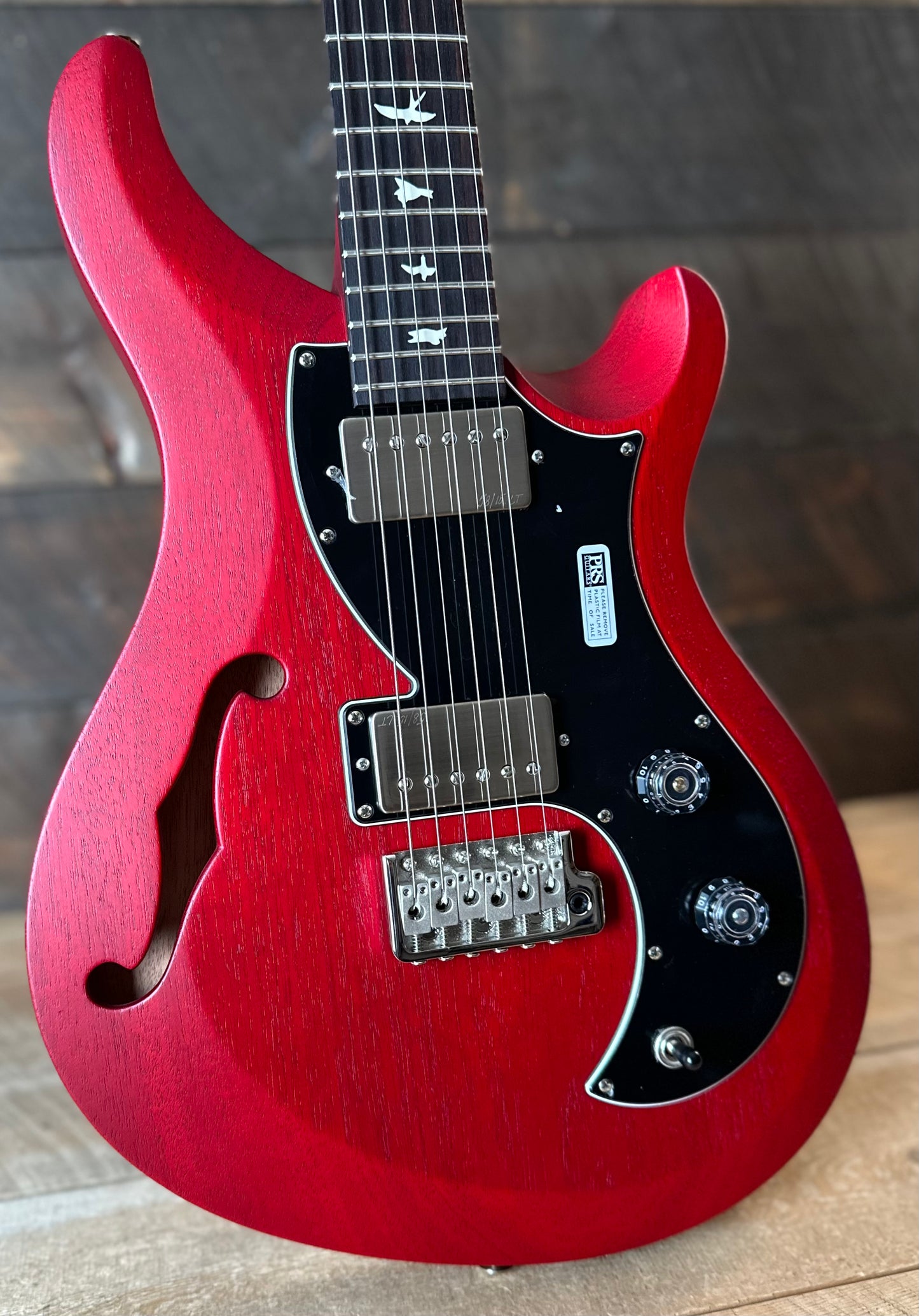 PRS S2 Vela Semi-Hollow HHT Quimper Edition – Vintage Cherry Satin Nitro USA Electric Guitar S2088908