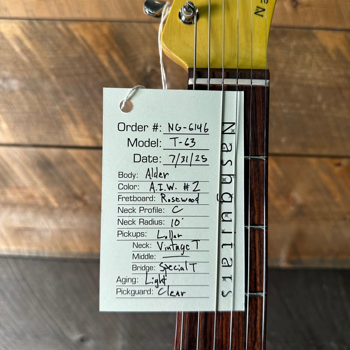 Nash T-63 Alder Body Light Aged - Rare Alice In Wonderland Finish!! NG-6146