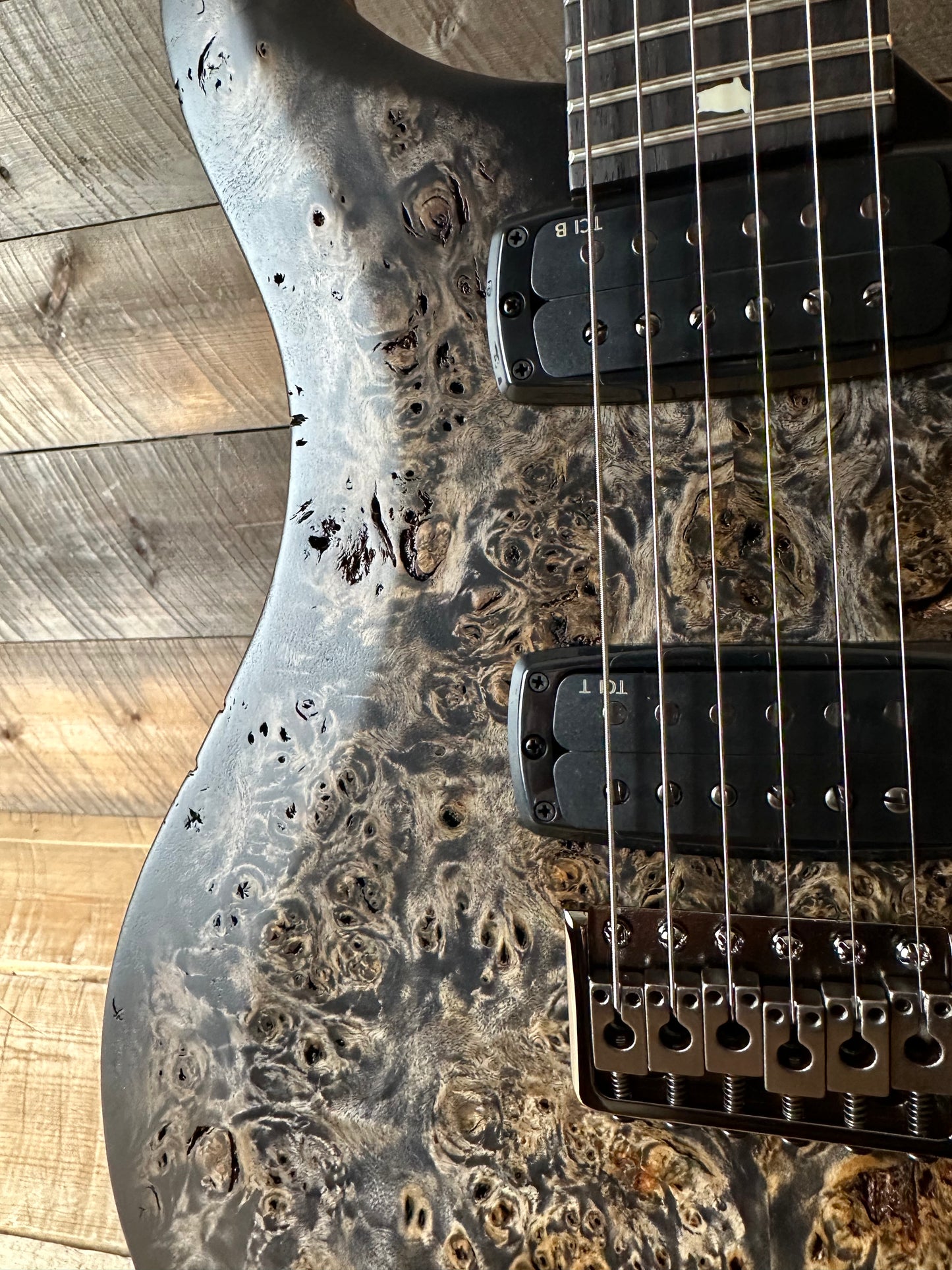 PRS Limited Wood Library Select S2 Custom 24-08 Poplar Burl Top - Charcoal Burst S2088766