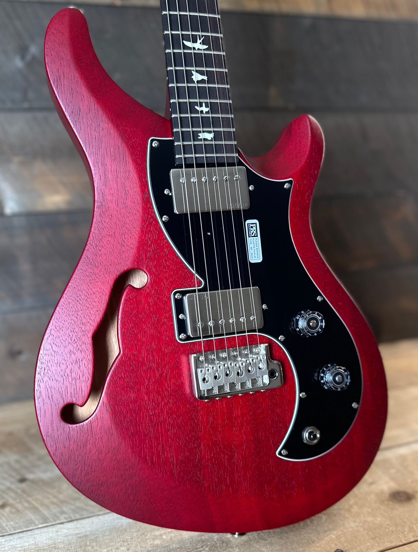PRS S2 Vela Semi-Hollow HHT Quimper Edition – Vintage Cherry Satin Nitro USA Electric Guitar S2088910